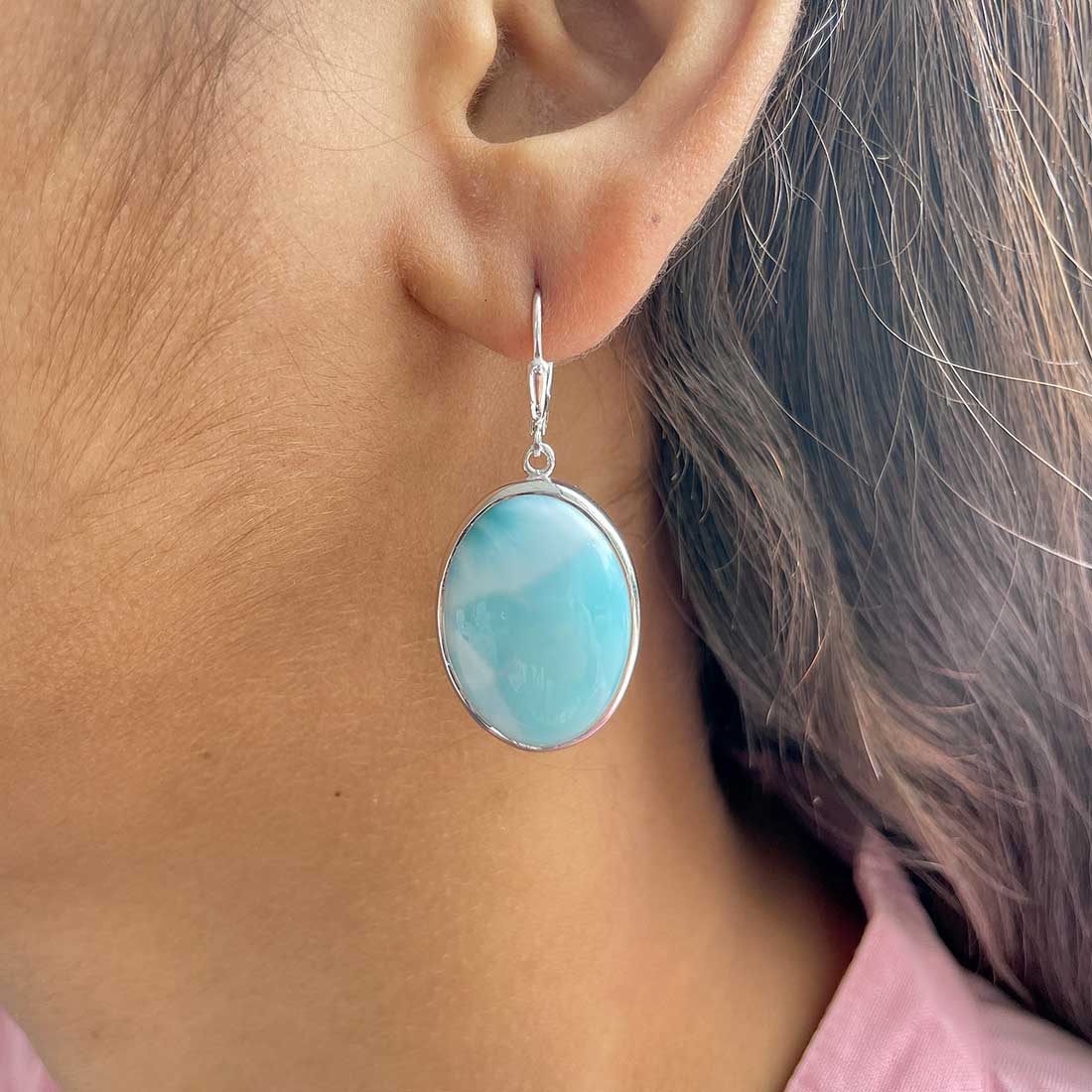 Larimar Earring-(LAR-E-298.)