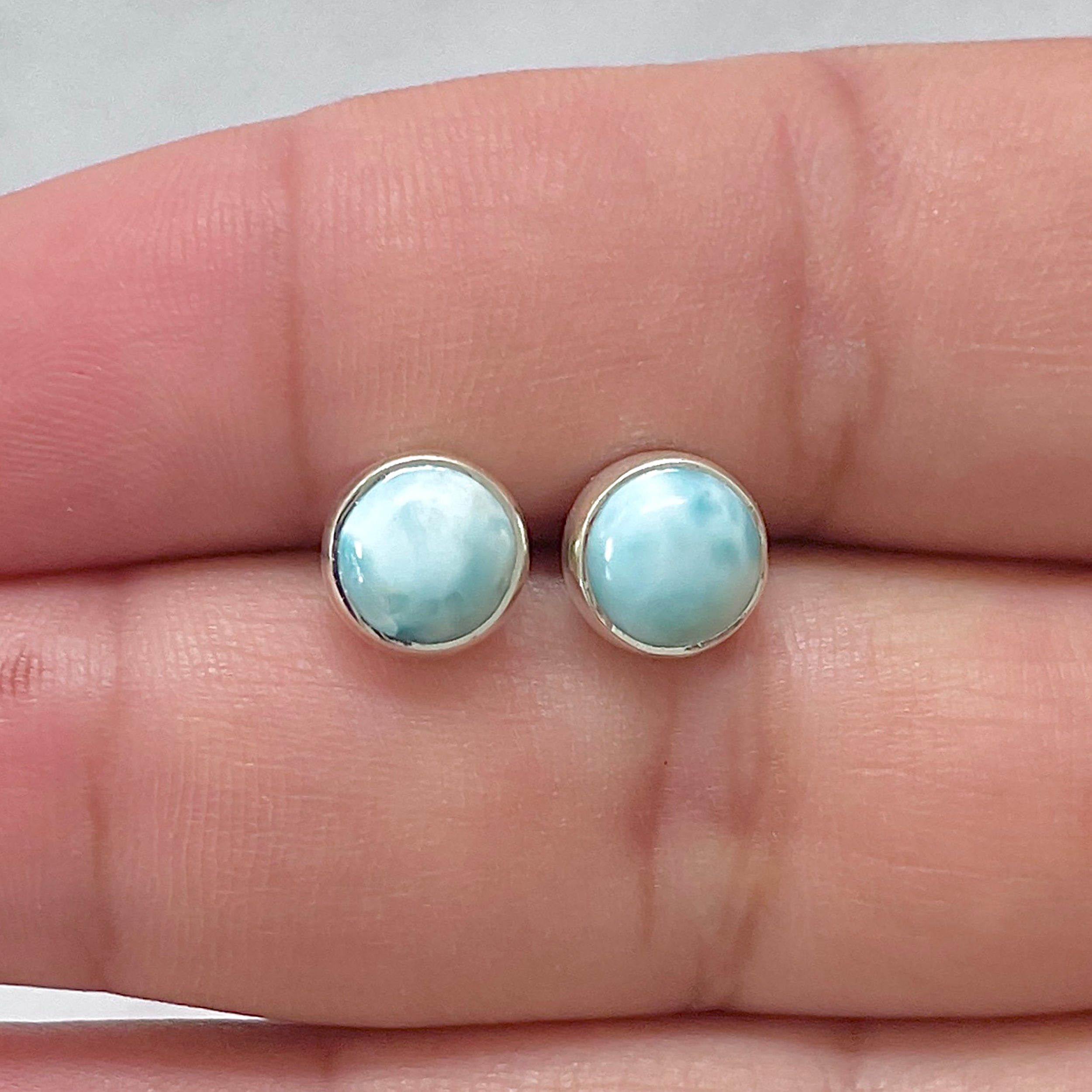 Larimar Stud Earring-(LAR-E-2980.)