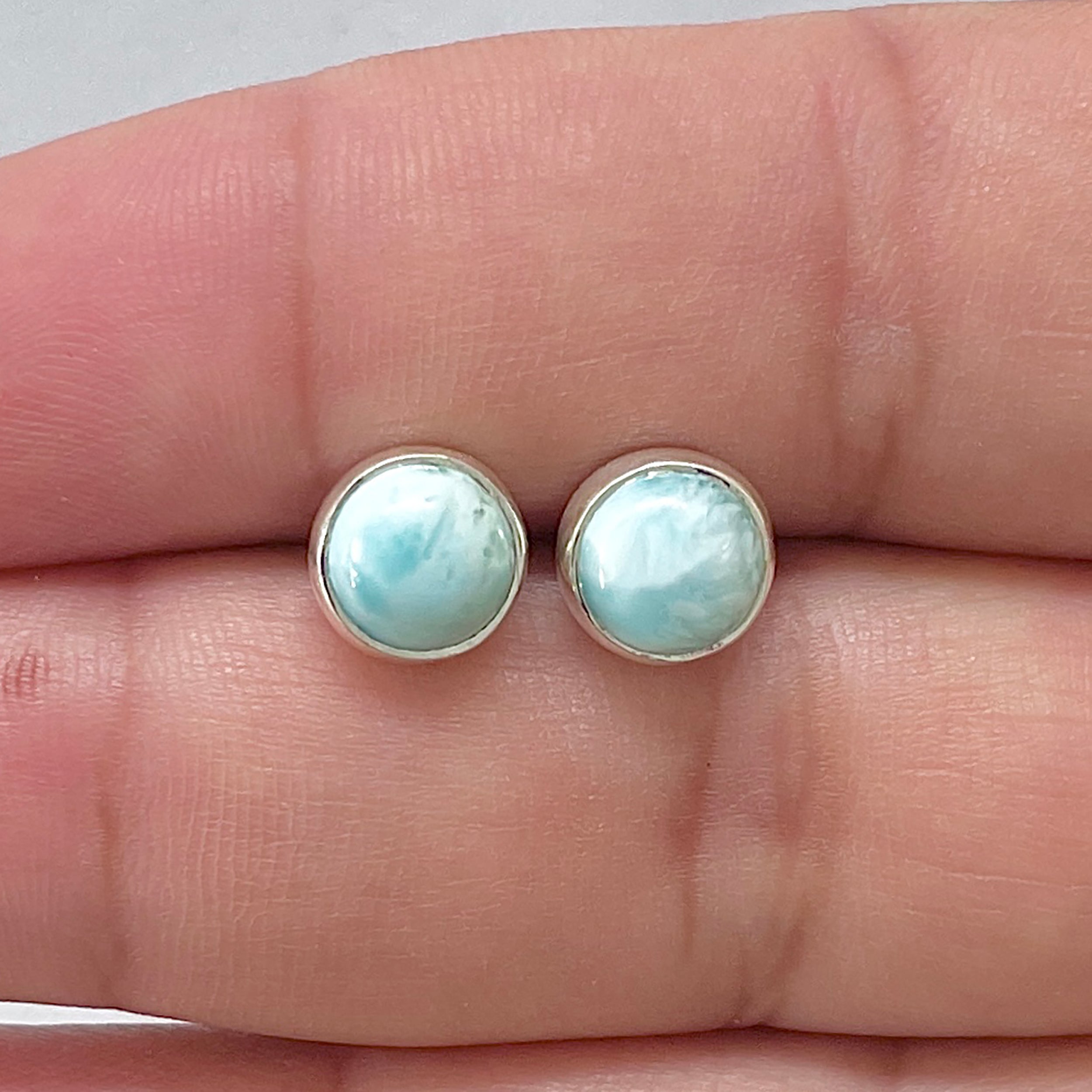 Larimar Stud Earring-(LAR-E-2981.)