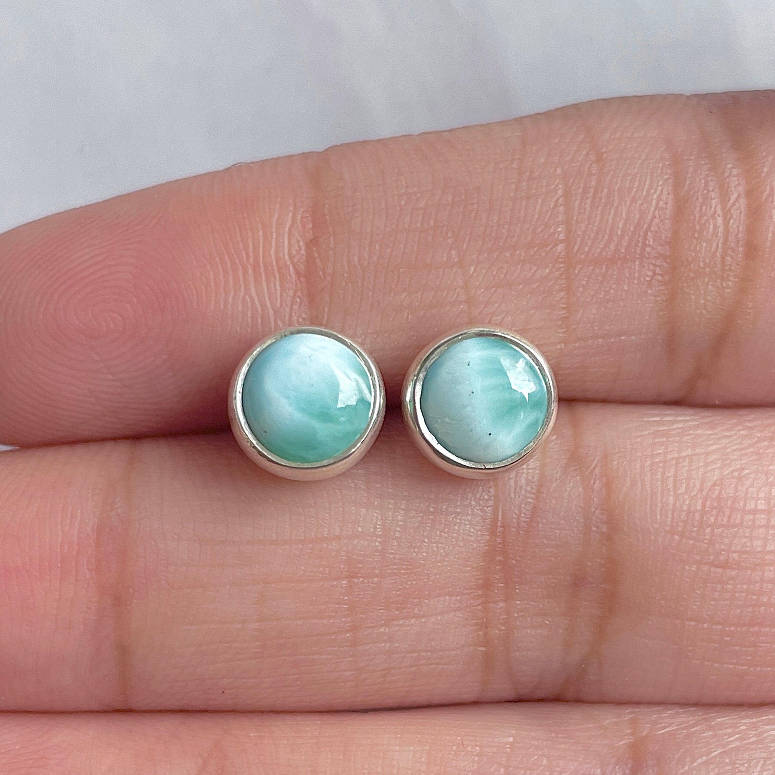 Larimar Stud Earring-(LAR-E-2984.)