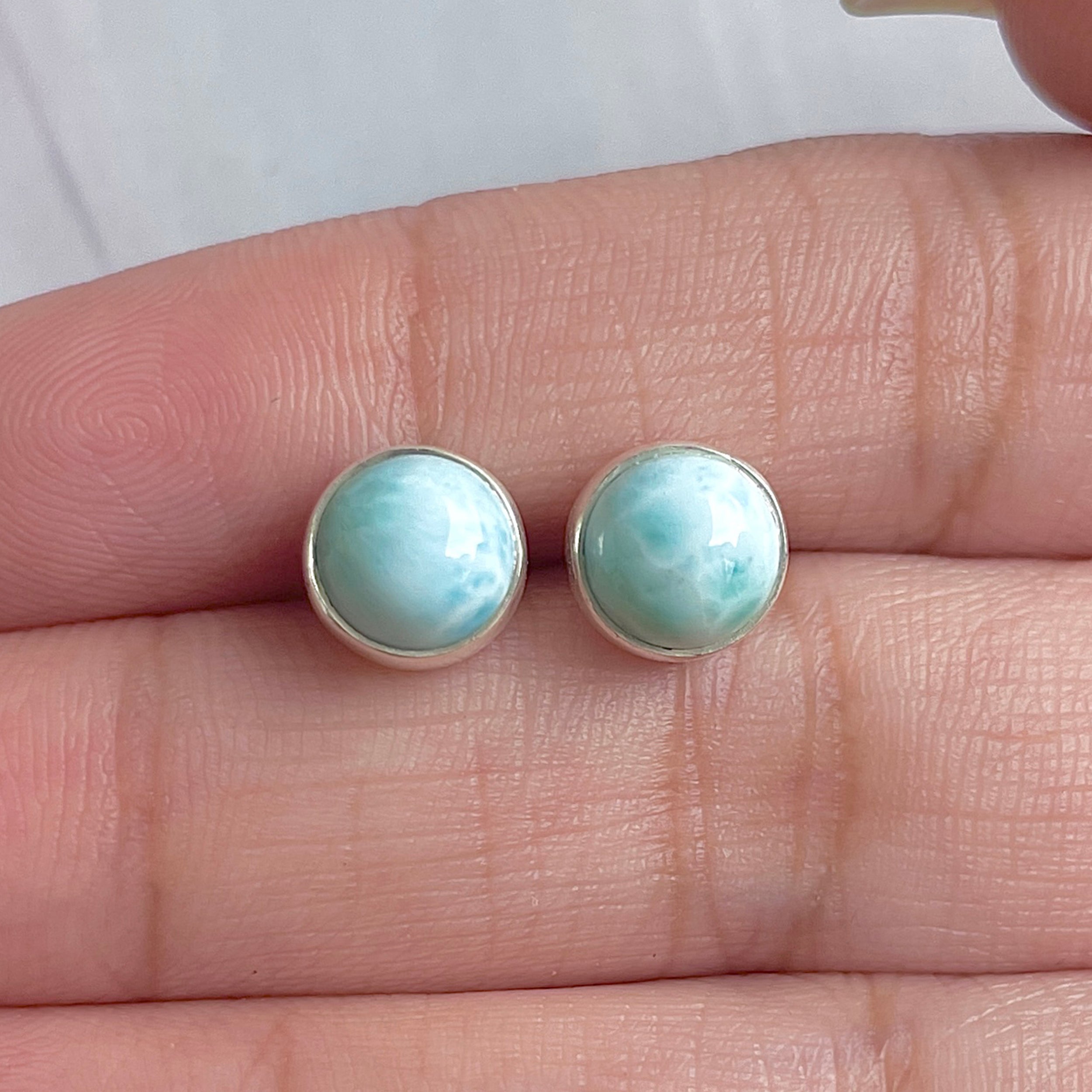 Larimar Stud Earring-(LAR-E-2987.)