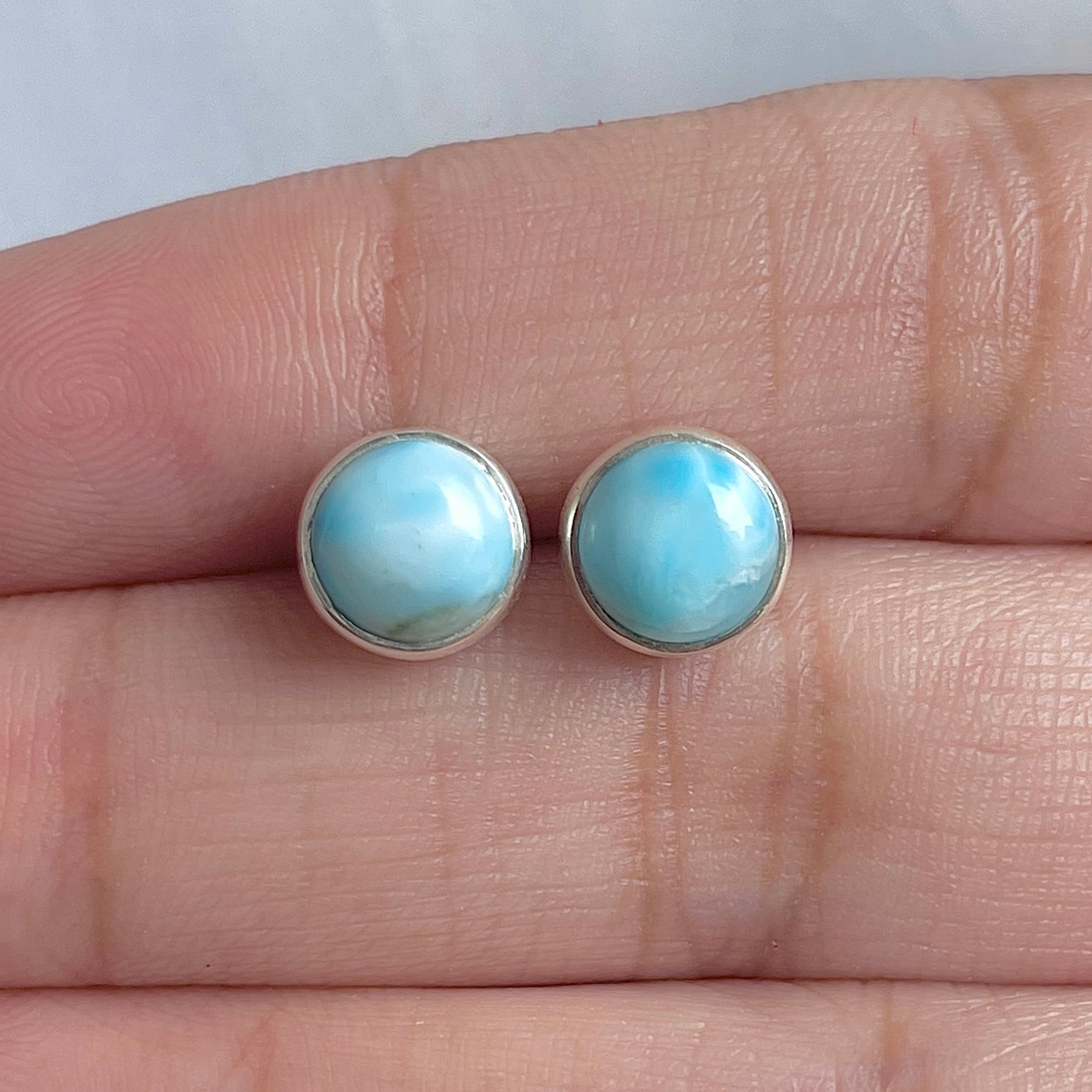 Larimar Stud Earring-(LAR-E-2995.)