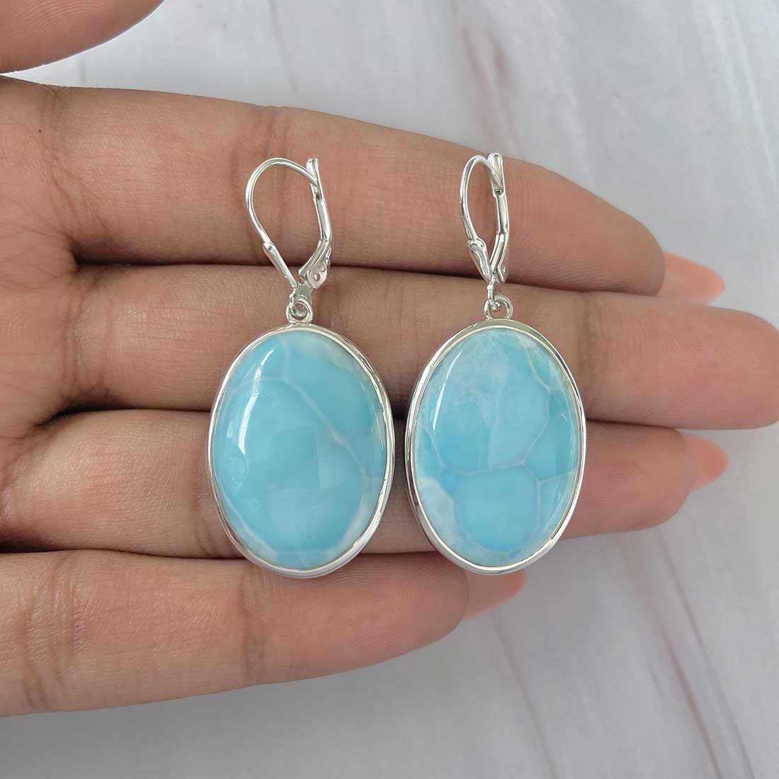 Larimar Earring-(LAR-E-300.)