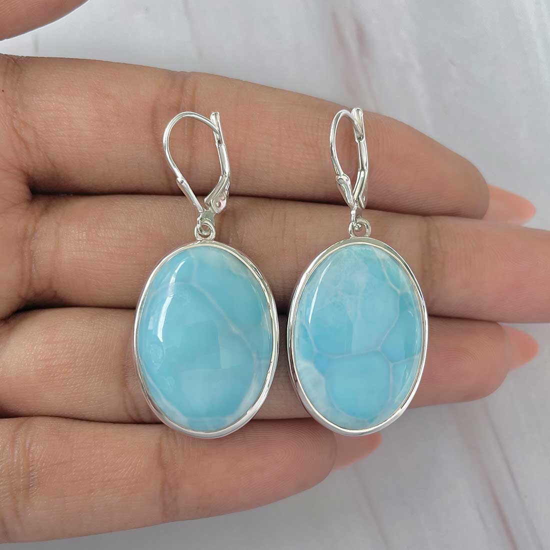 Larimar Earring-(LAR-E-300.)