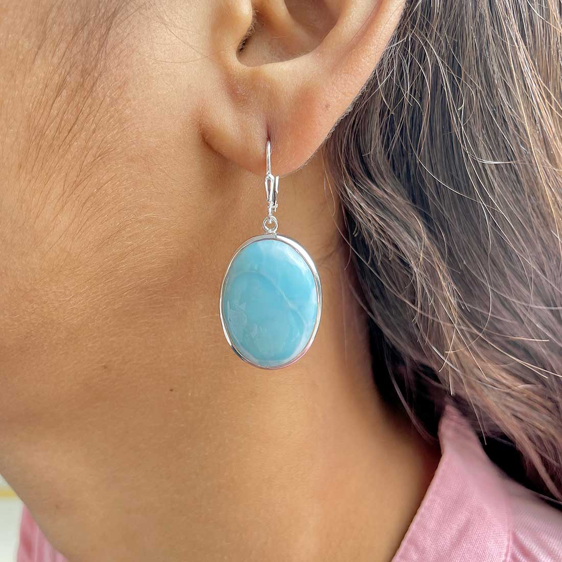 Larimar Earring-(LAR-E-300.)