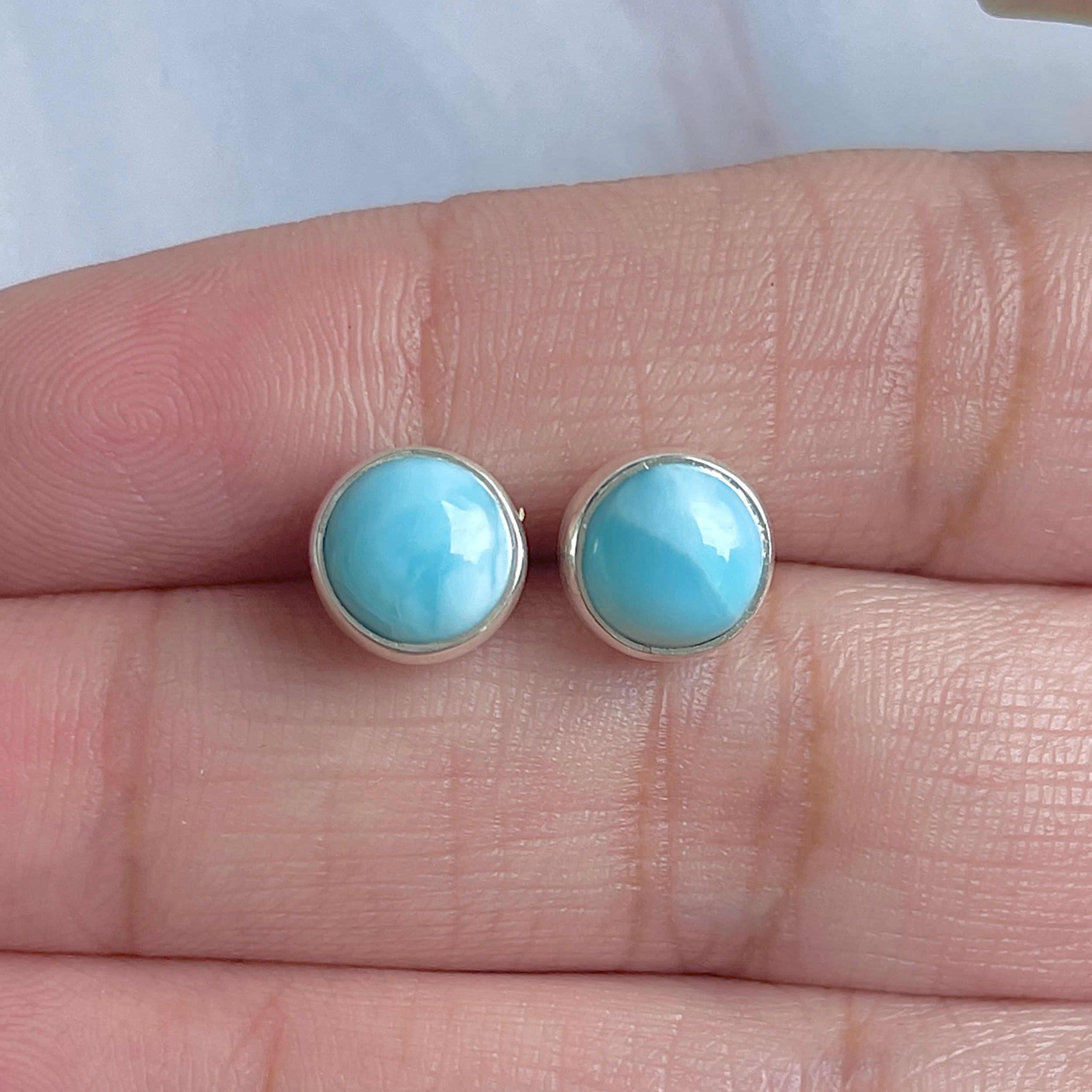 Larimar Stud Earring-(LAR-E-3000.)
