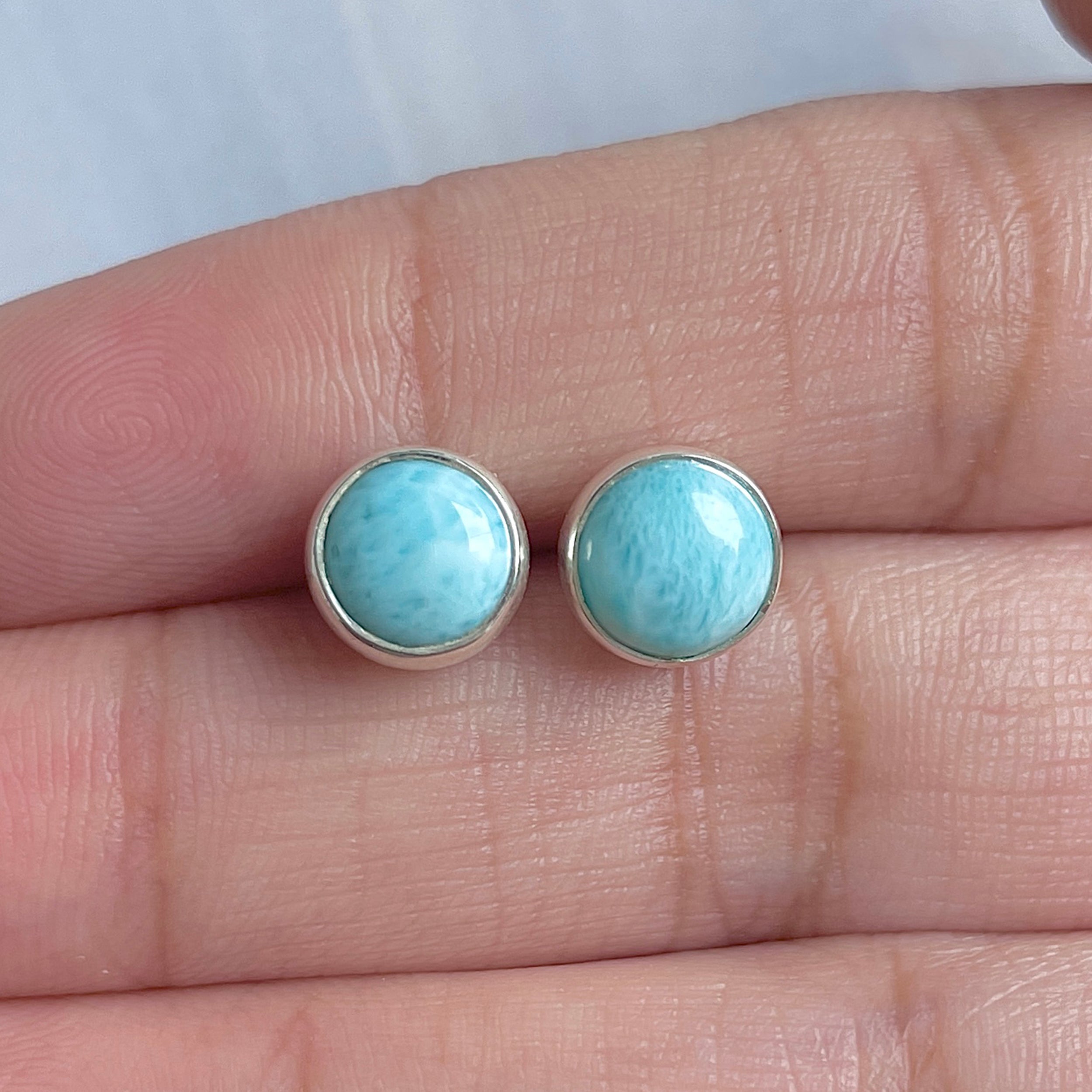 Larimar Stud Earring-(LAR-E-3001.)