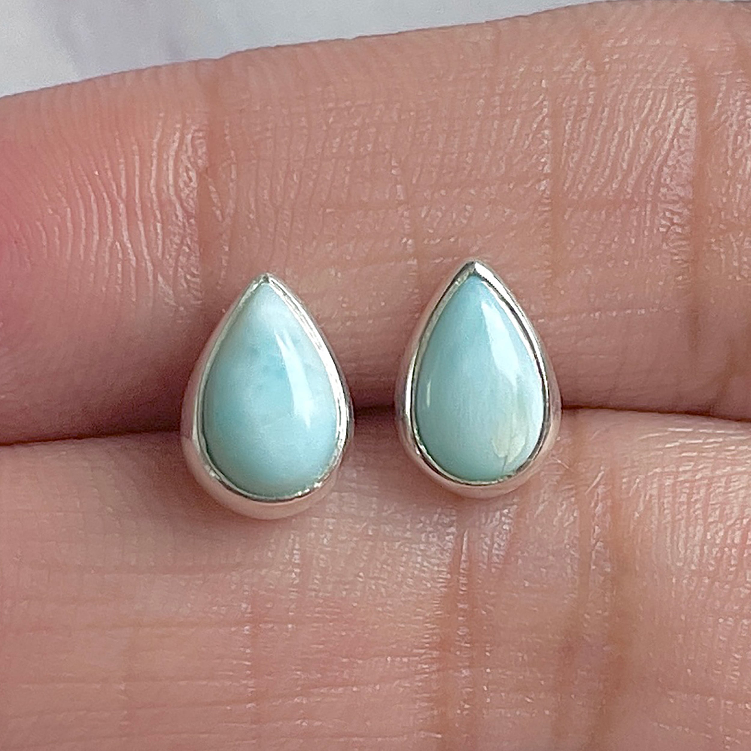 Larimar Stud Earring-(LAR-E-3002.)