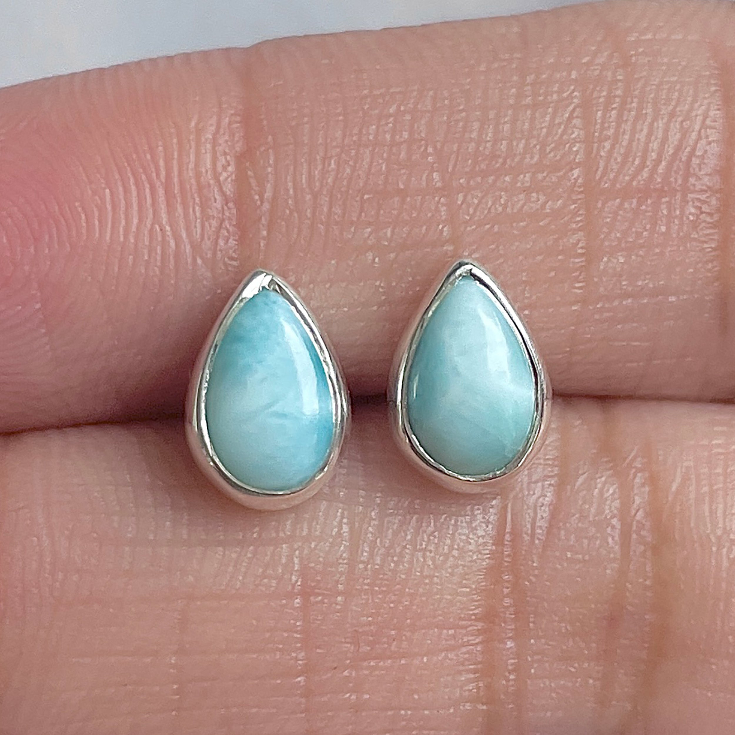 Larimar Stud Earring-(LAR-E-3003.)