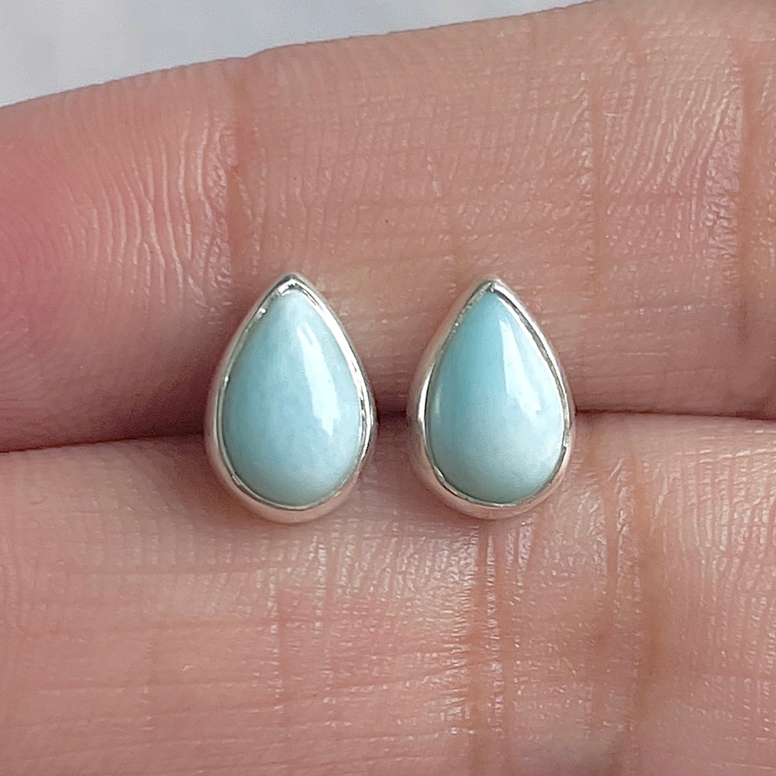 Larimar Stud Earring-(LAR-E-3006.)