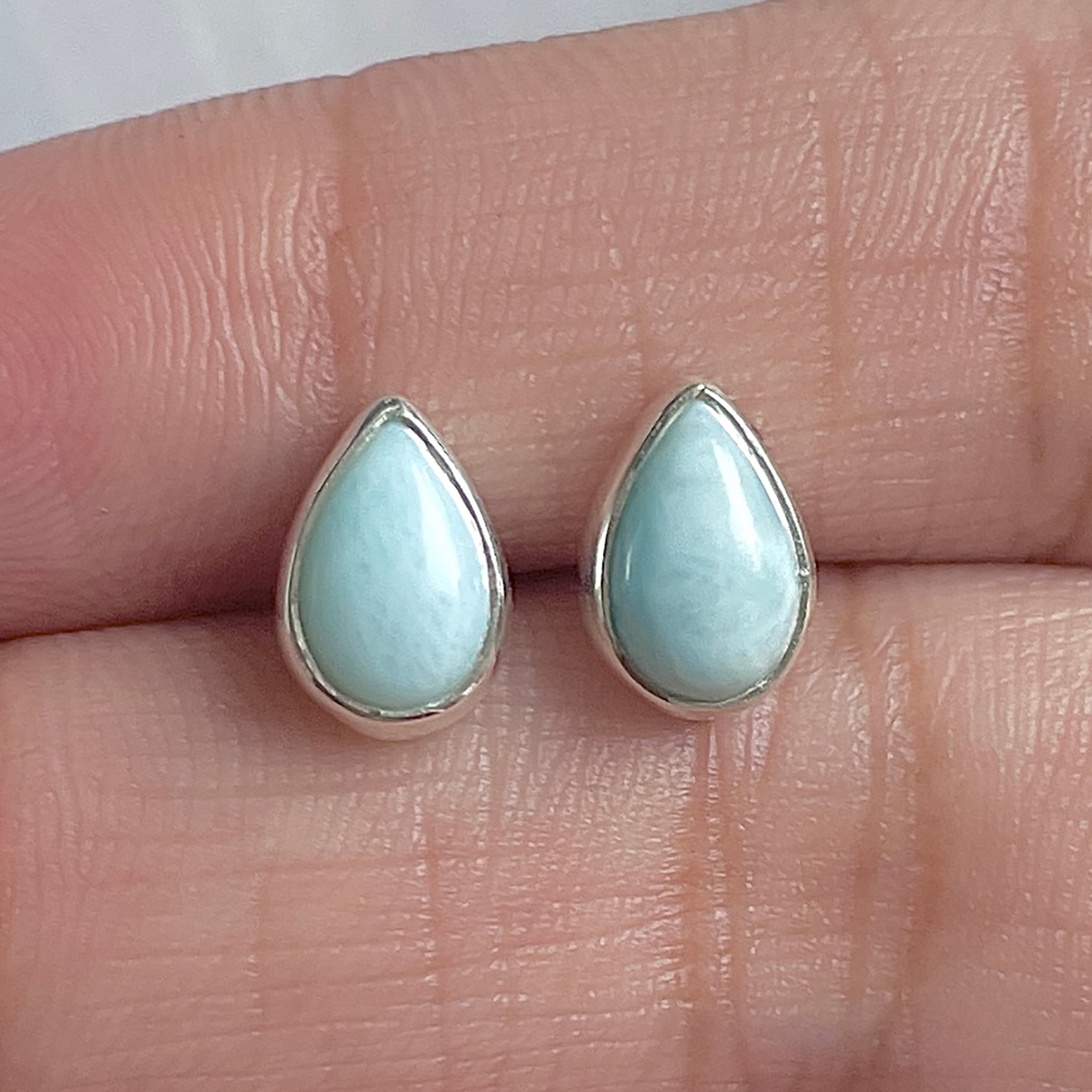 Larimar Stud Earring-(LAR-E-3008.)
