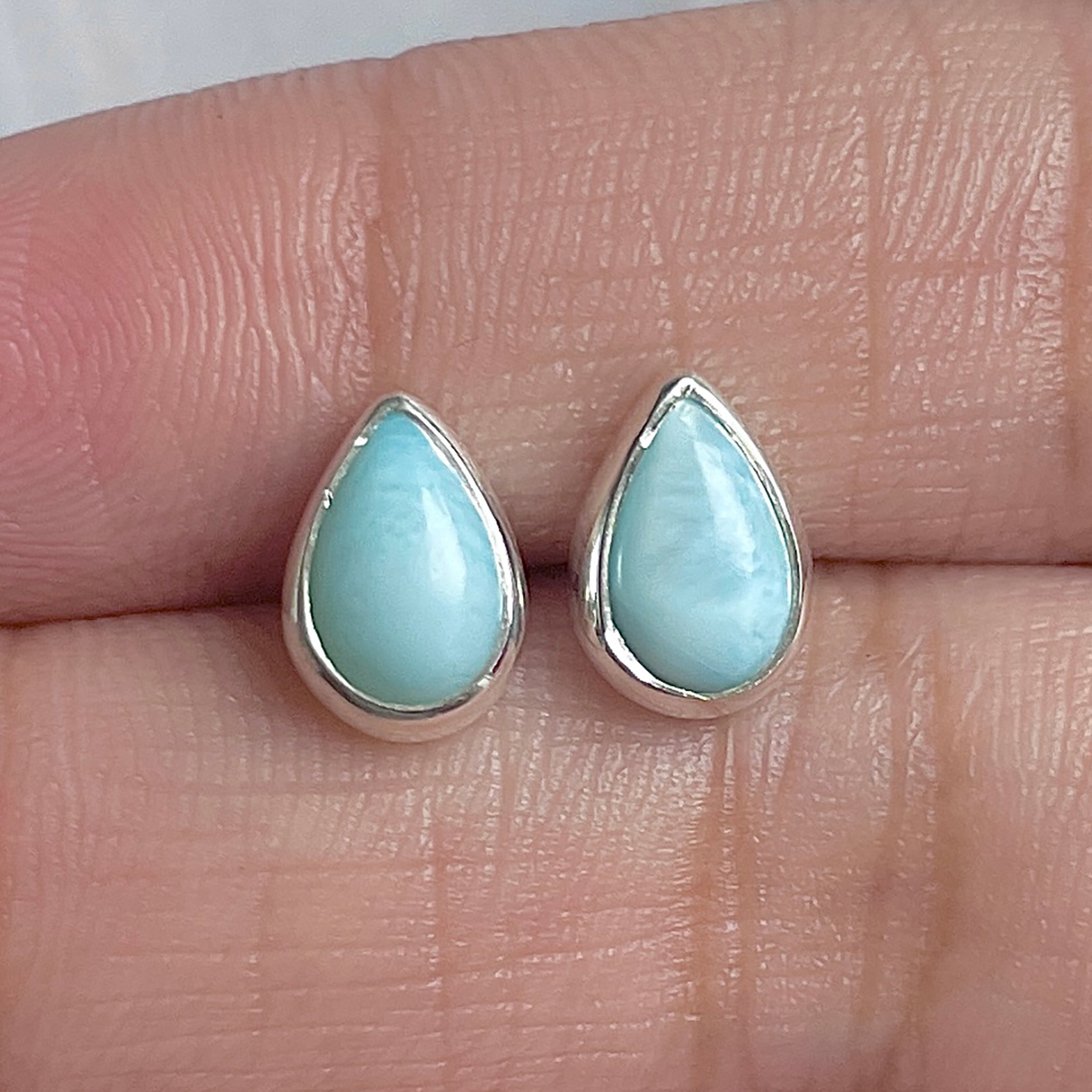 Larimar Stud Earring-(LAR-E-3009.)