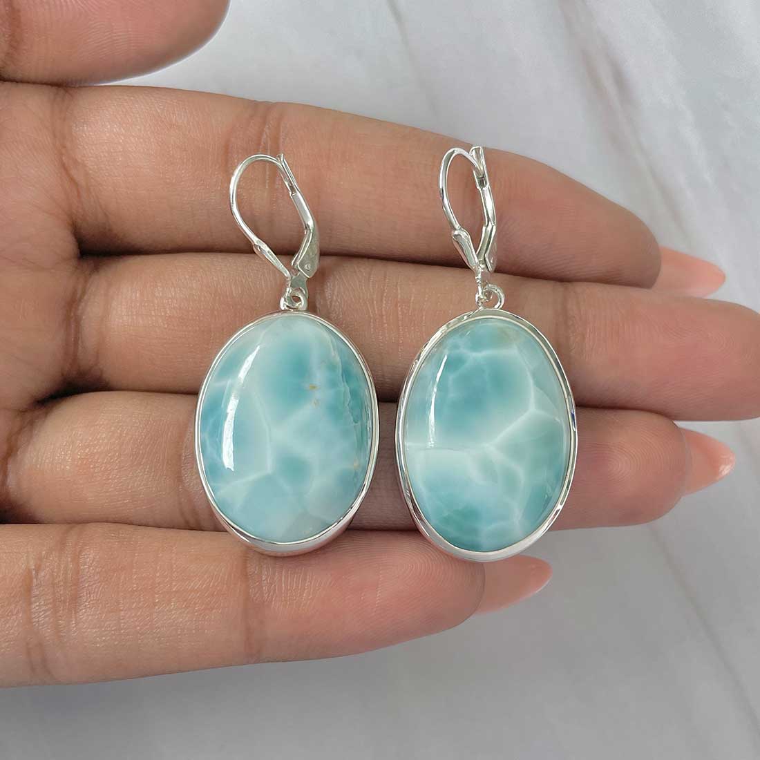 Larimar Earring-(LAR-E-301.)