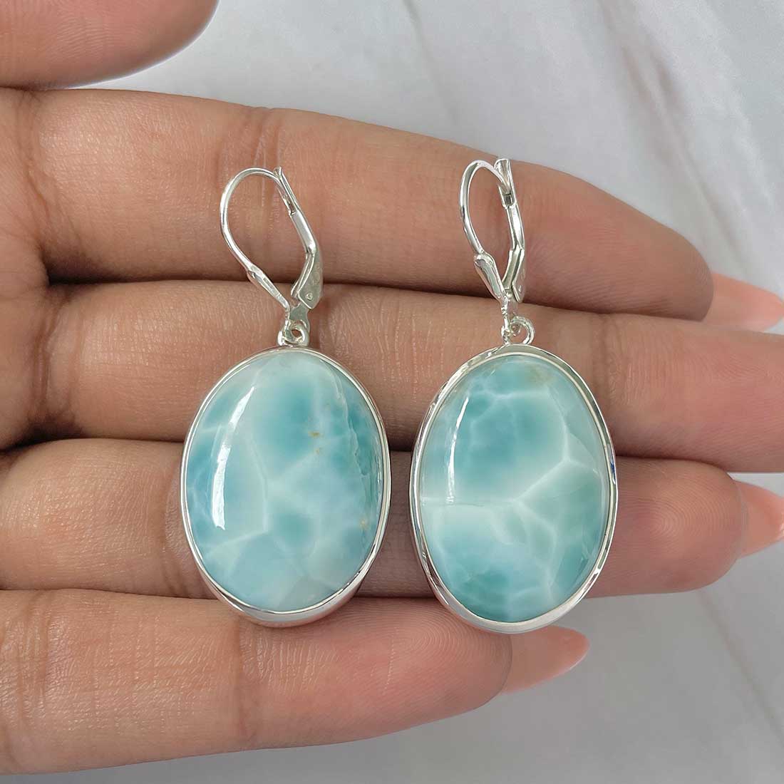 Larimar Earring-(LAR-E-301.)