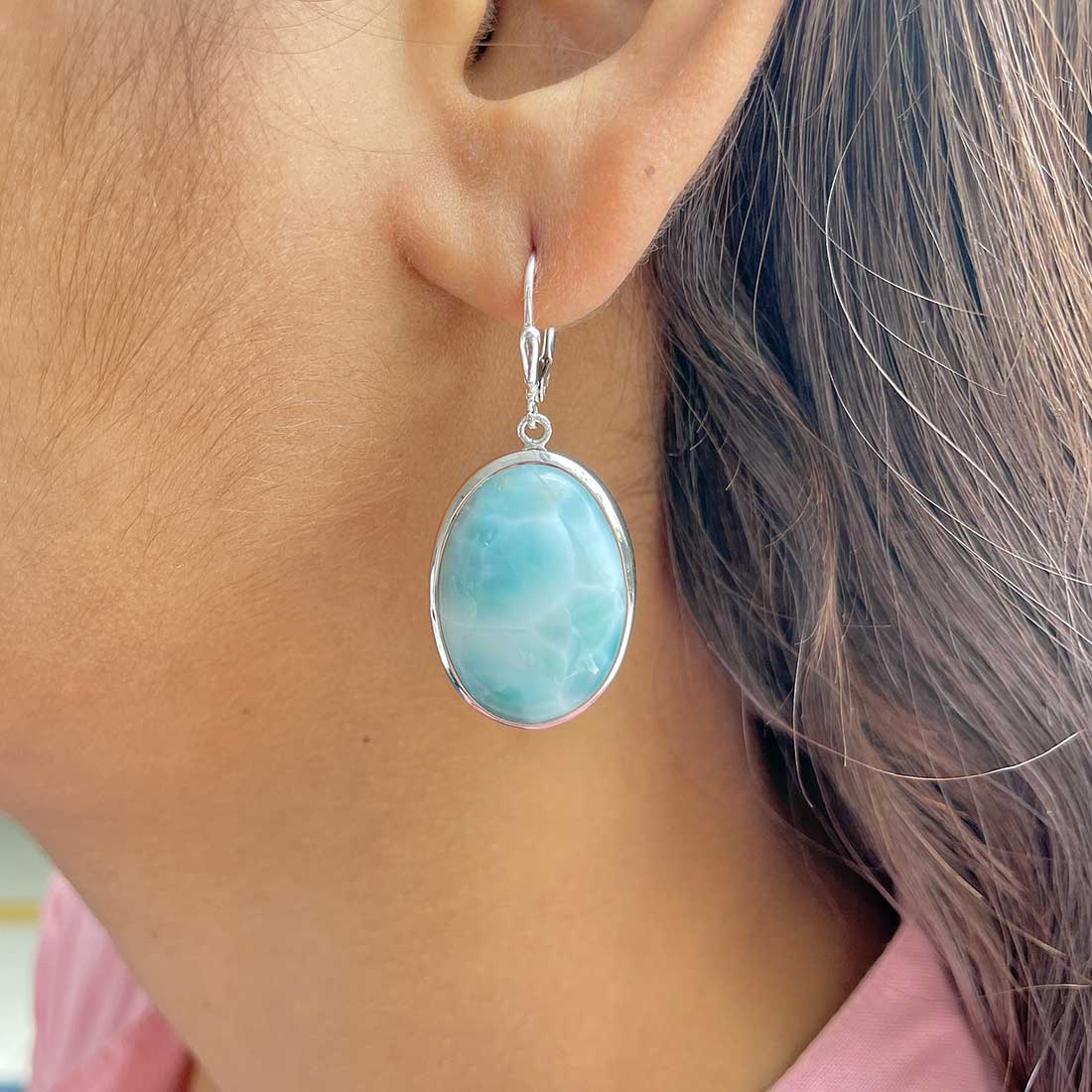 Larimar Earring-(LAR-E-301.)