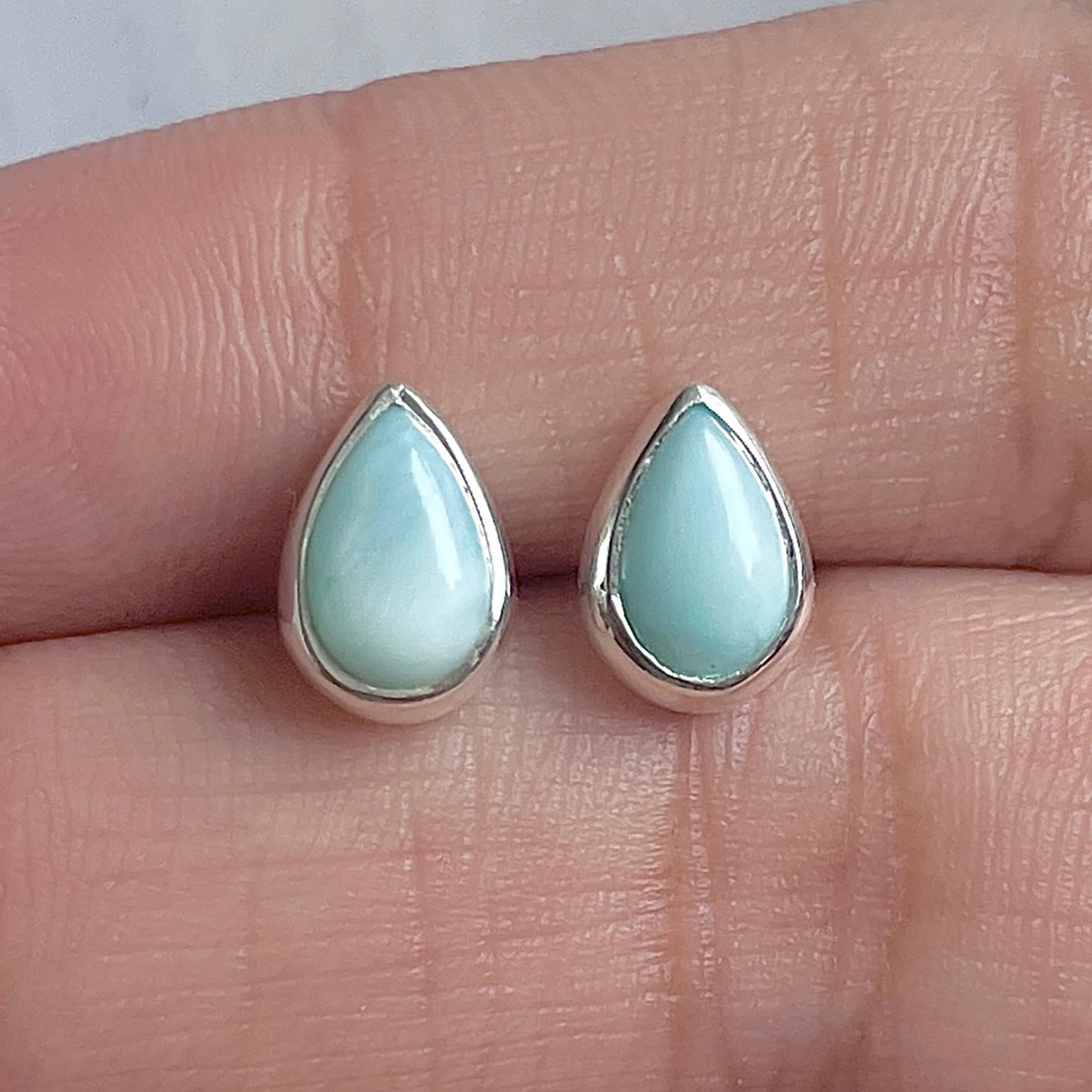 Larimar Stud Earring-(LAR-E-3010.)