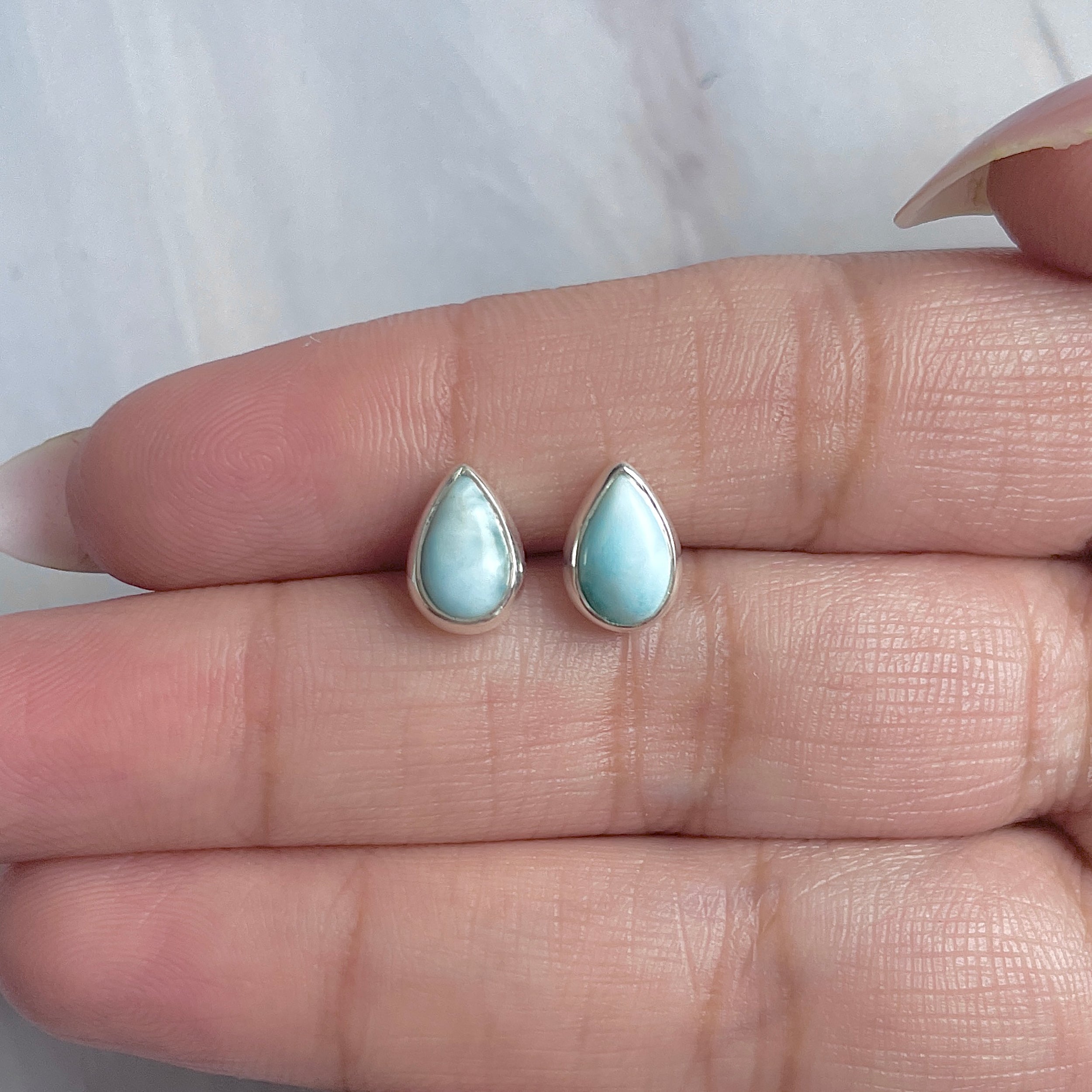 Larimar Stud Earring-(LAR-E-3011.)
