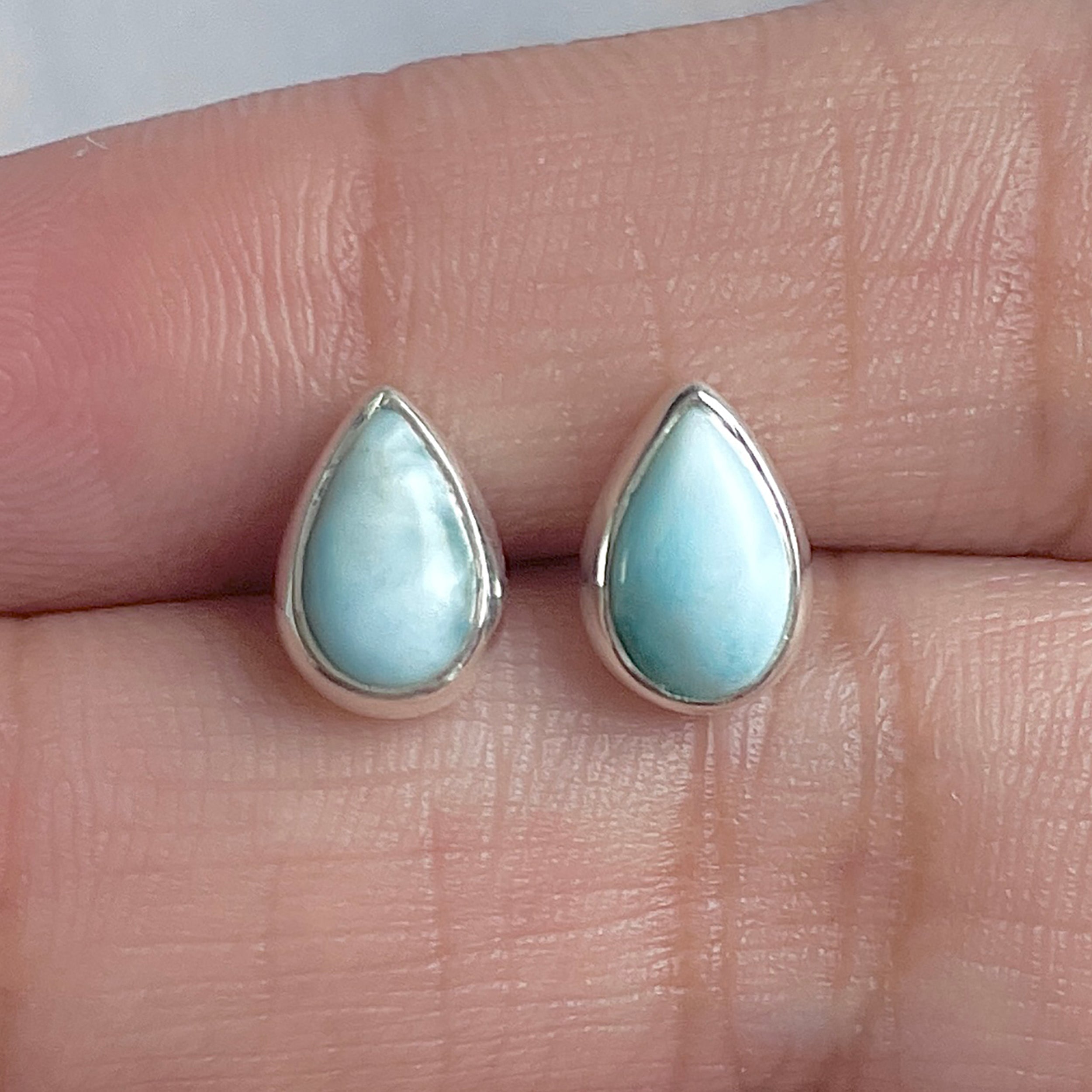 Larimar Stud Earring-(LAR-E-3011.)