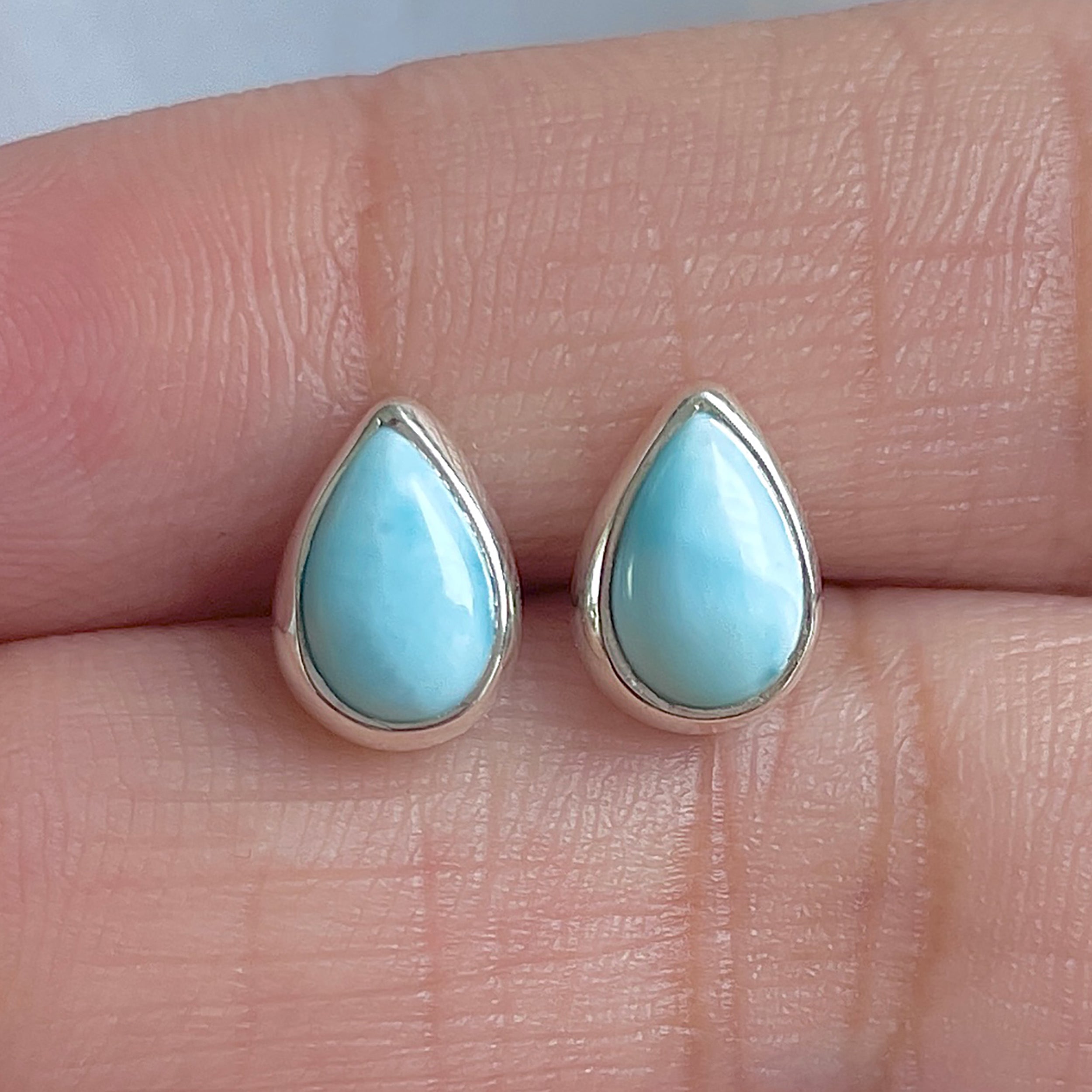 Larimar Stud Earring-(LAR-E-3012.)