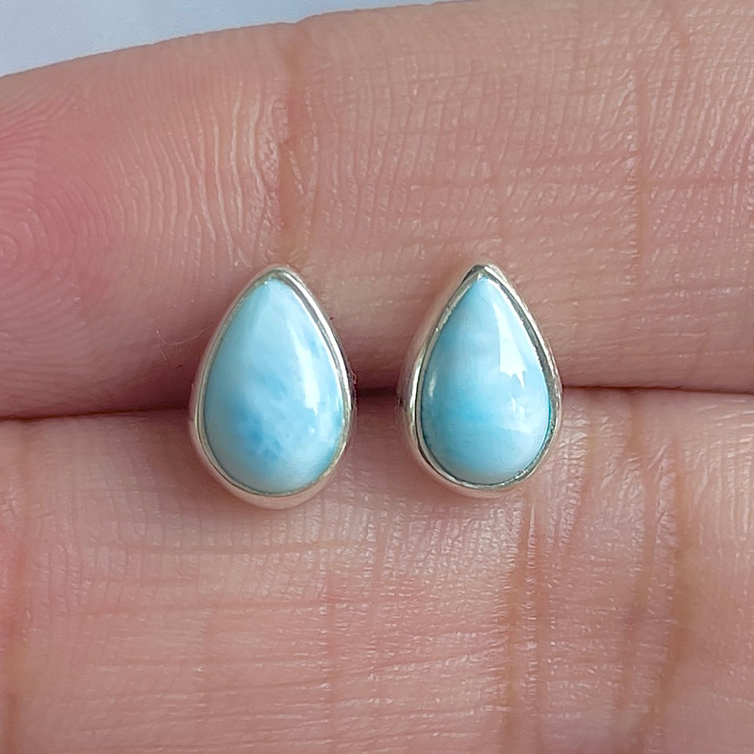 Larimar Stud Earring-(LAR-E-3013.)