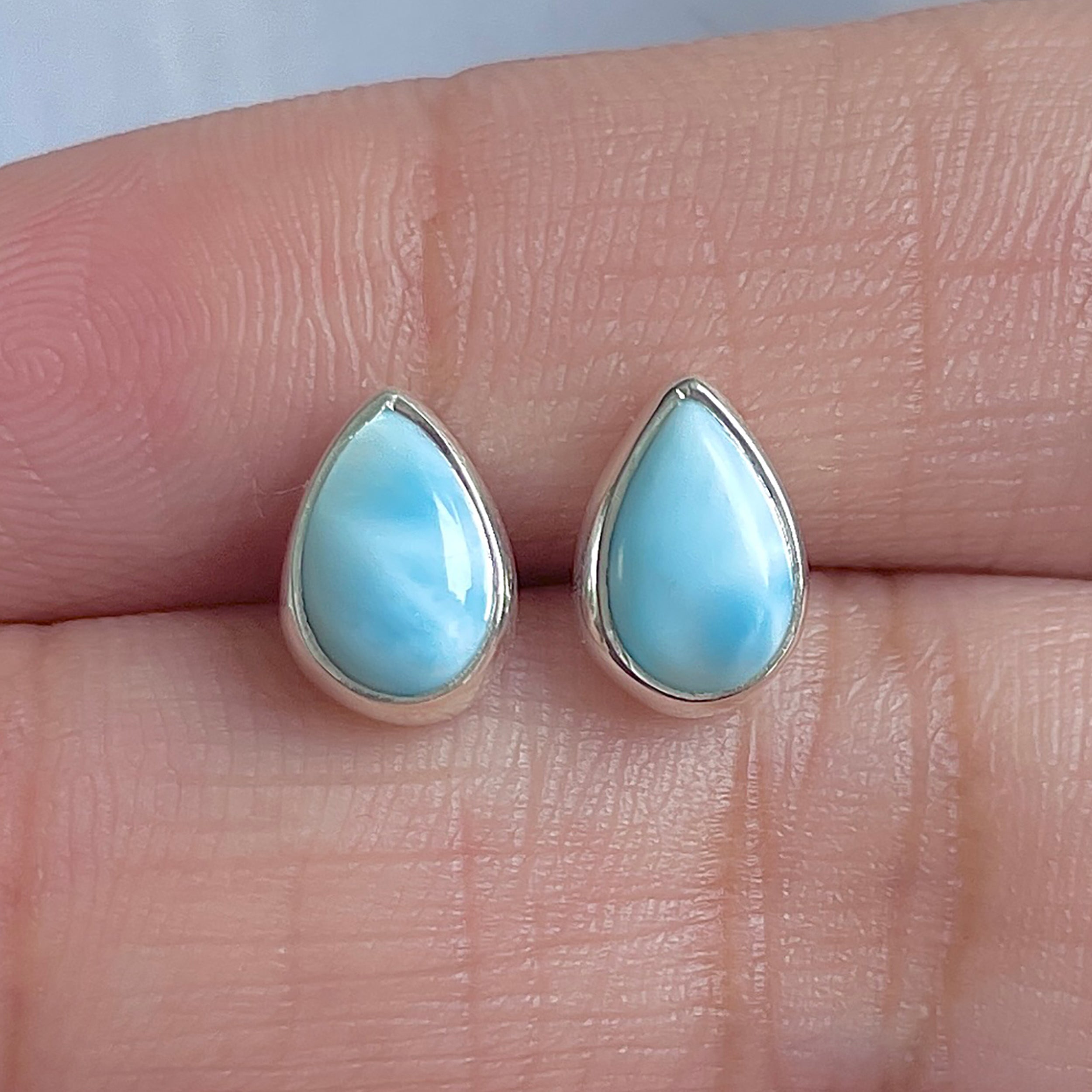 Larimar Stud Earring-(LAR-E-3014.)