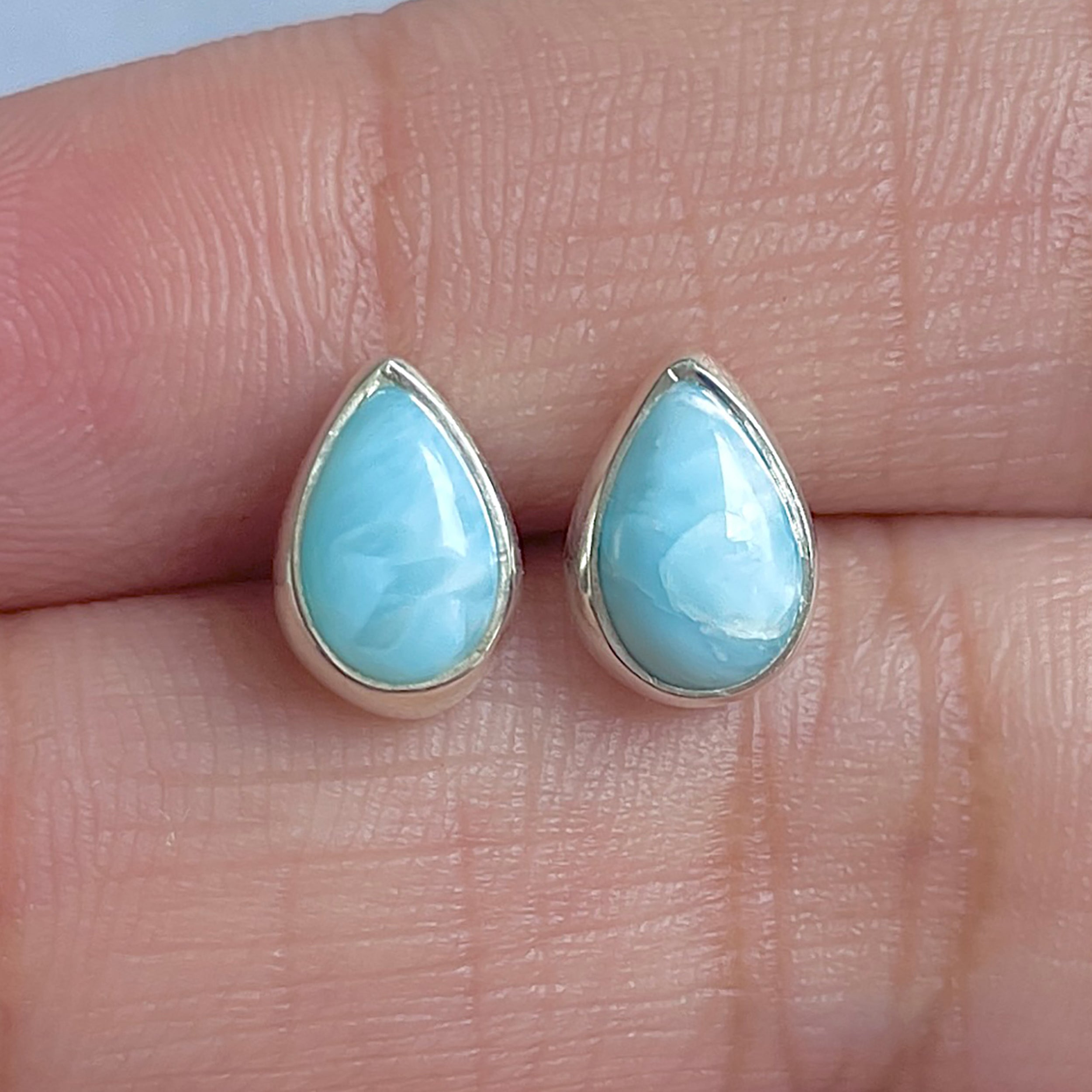 Larimar Stud Earring-(LAR-E-3015.)