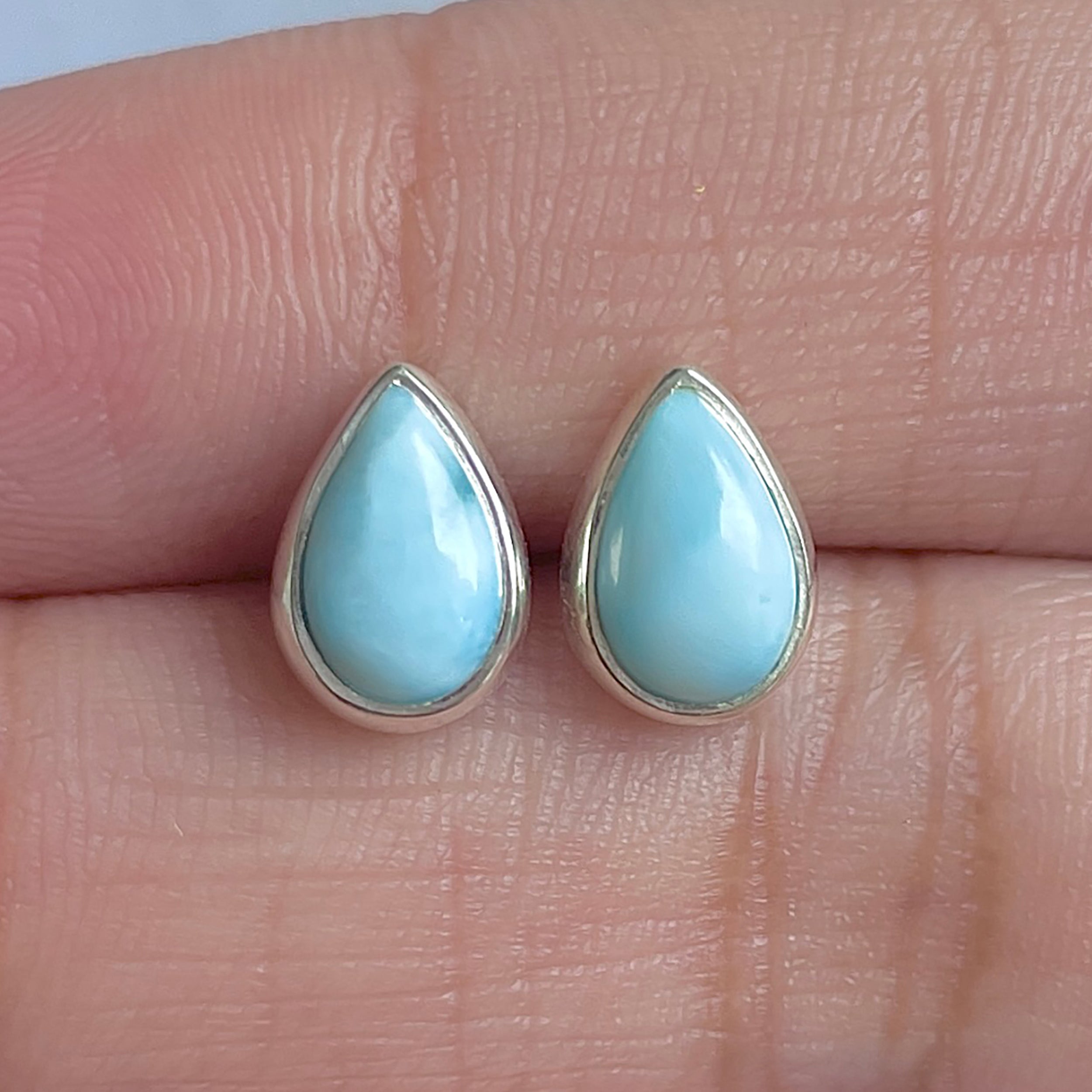 Larimar Stud Earring-(LAR-E-3016.)