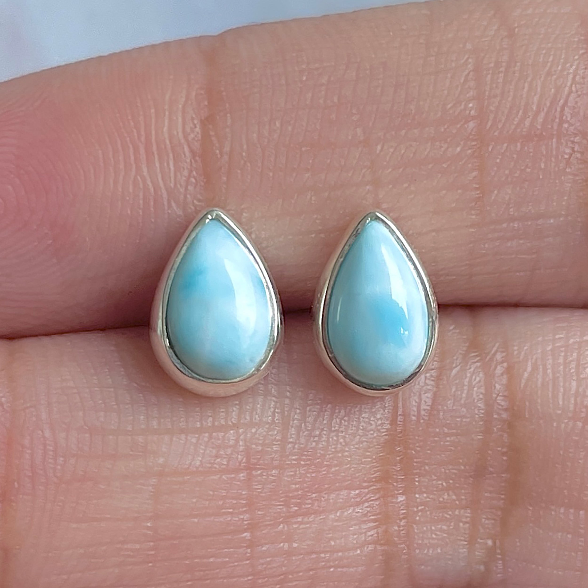 Larimar Stud Earring-(LAR-E-3017.)