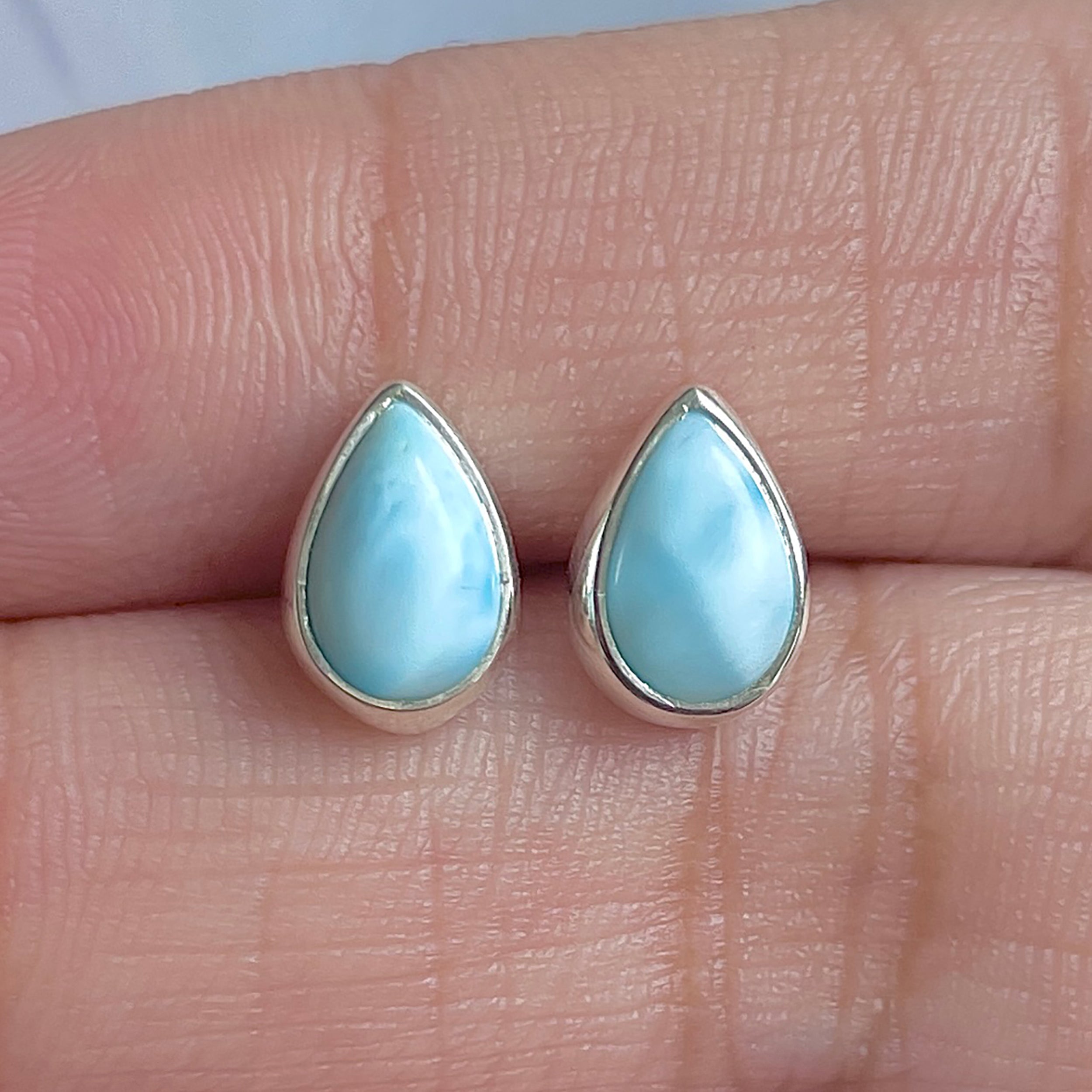 Larimar Stud Earring-(LAR-E-3018.)