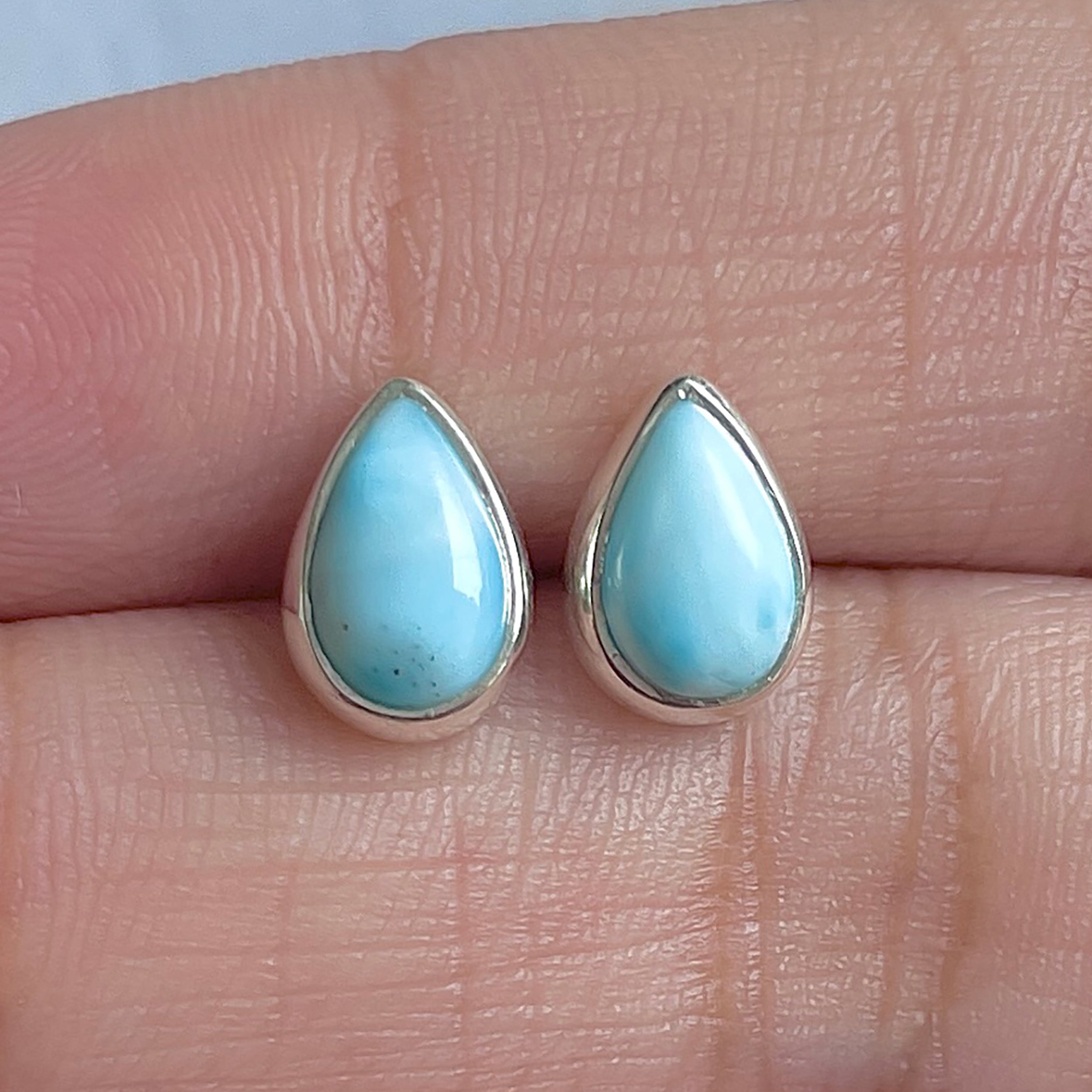 Larimar Stud Earring-(LAR-E-3019.)