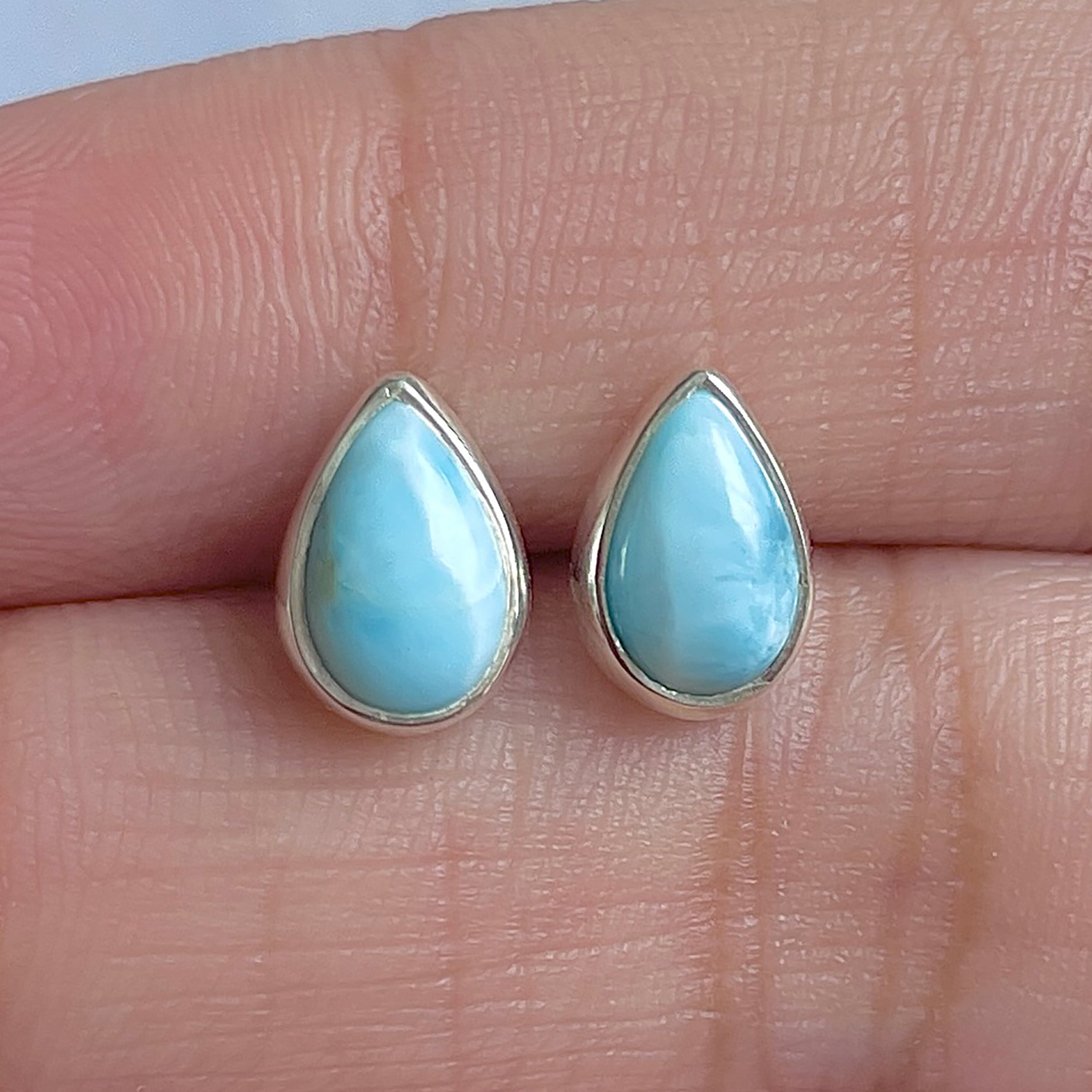Larimar Stud Earring-(LAR-E-3020.)