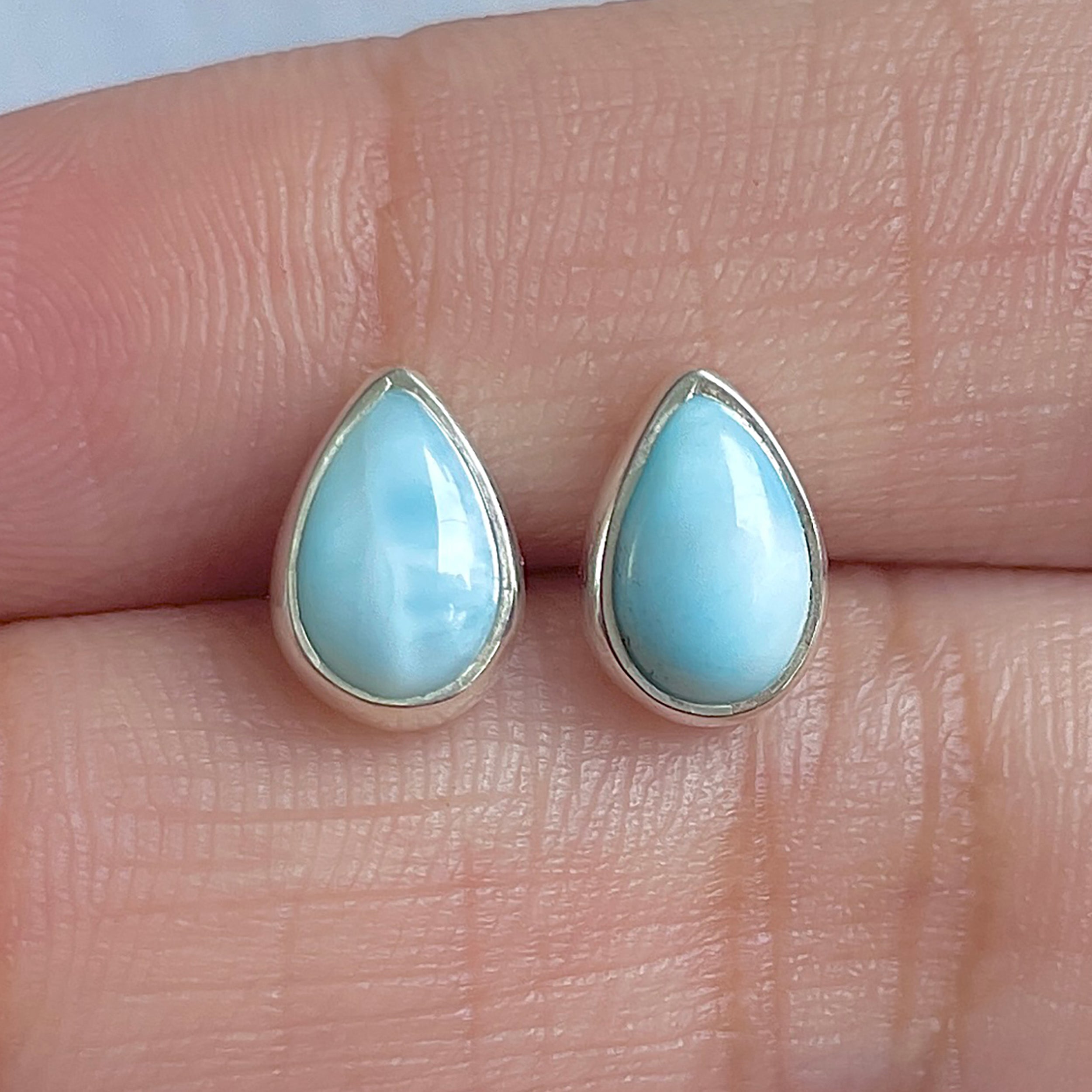 Larimar Stud Earring-(LAR-E-3021.)