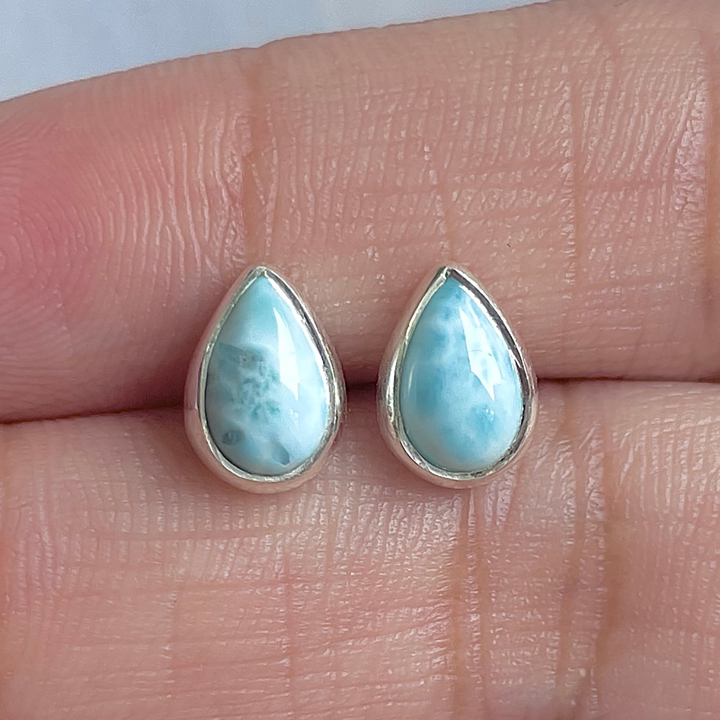 Larimar Stud Earring-(LAR-E-3022.)