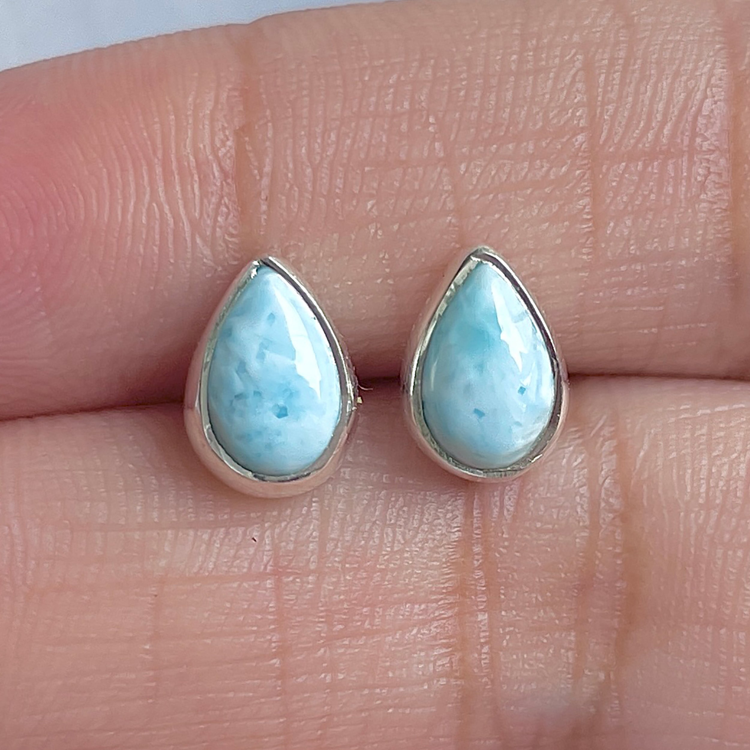 Larimar Stud Earring-(LAR-E-3023.)