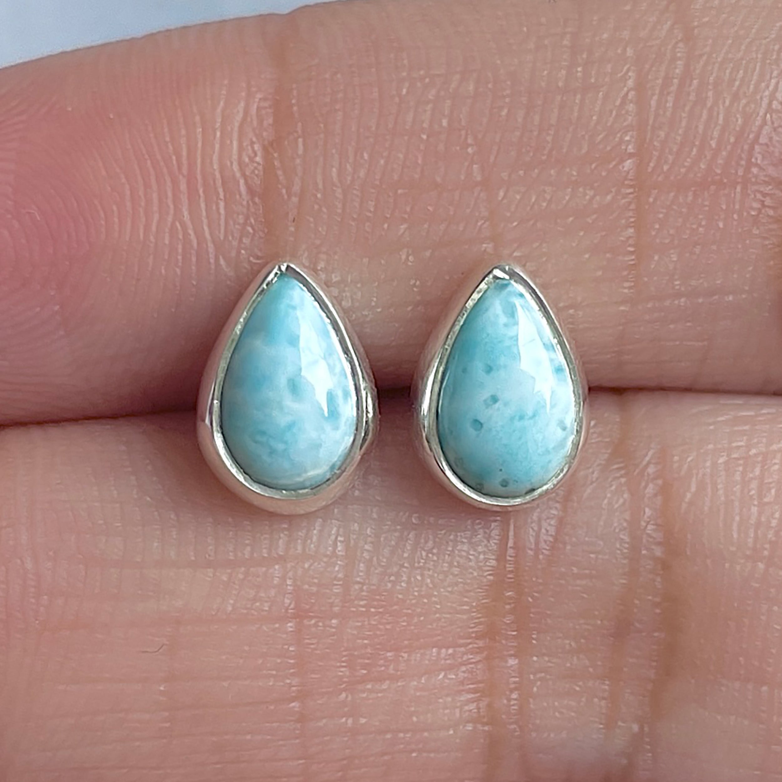 Larimar Stud Earring-(LAR-E-3024.)