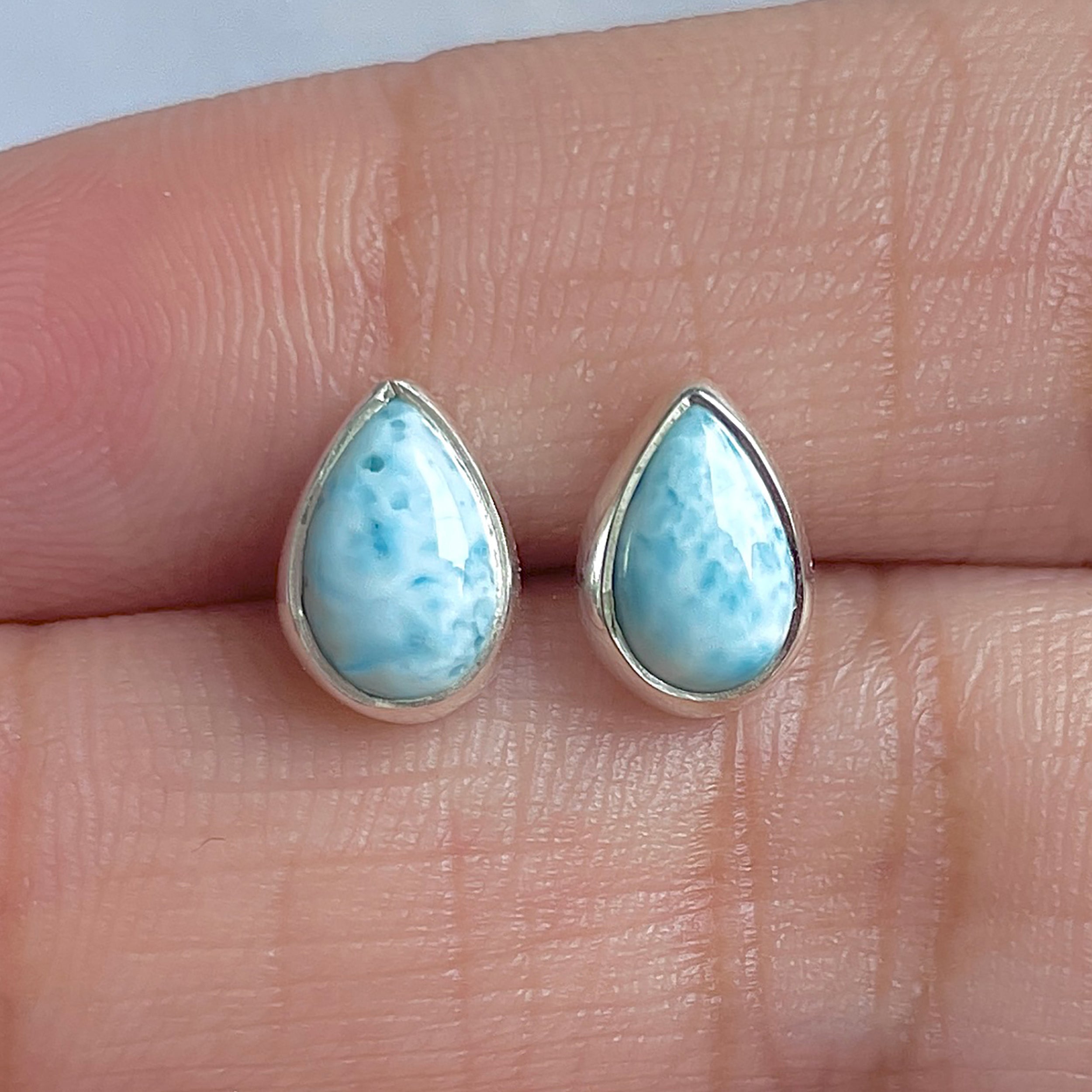 Larimar Stud Earring-(LAR-E-3025.)