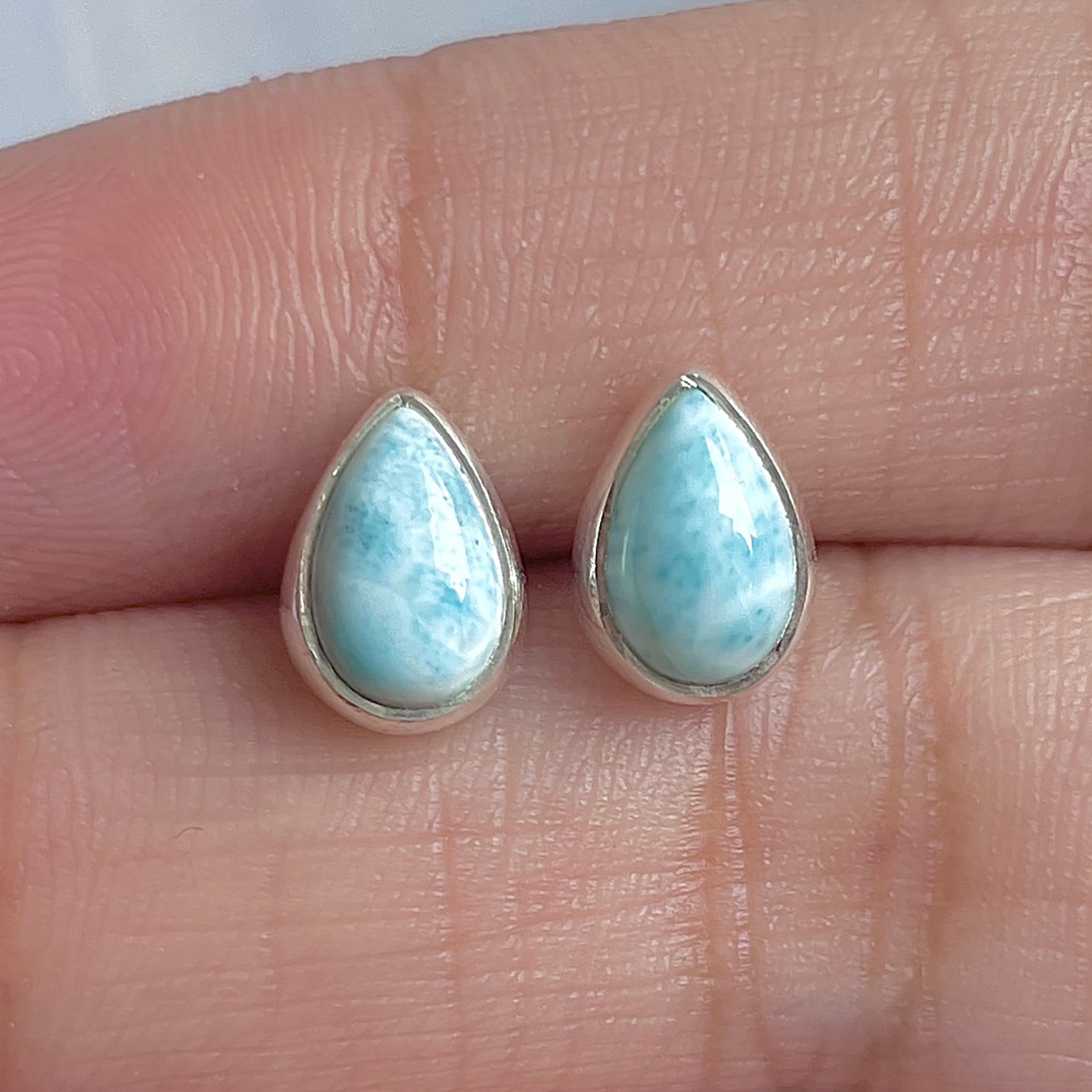 Larimar Stud Earring-(LAR-E-3026.)