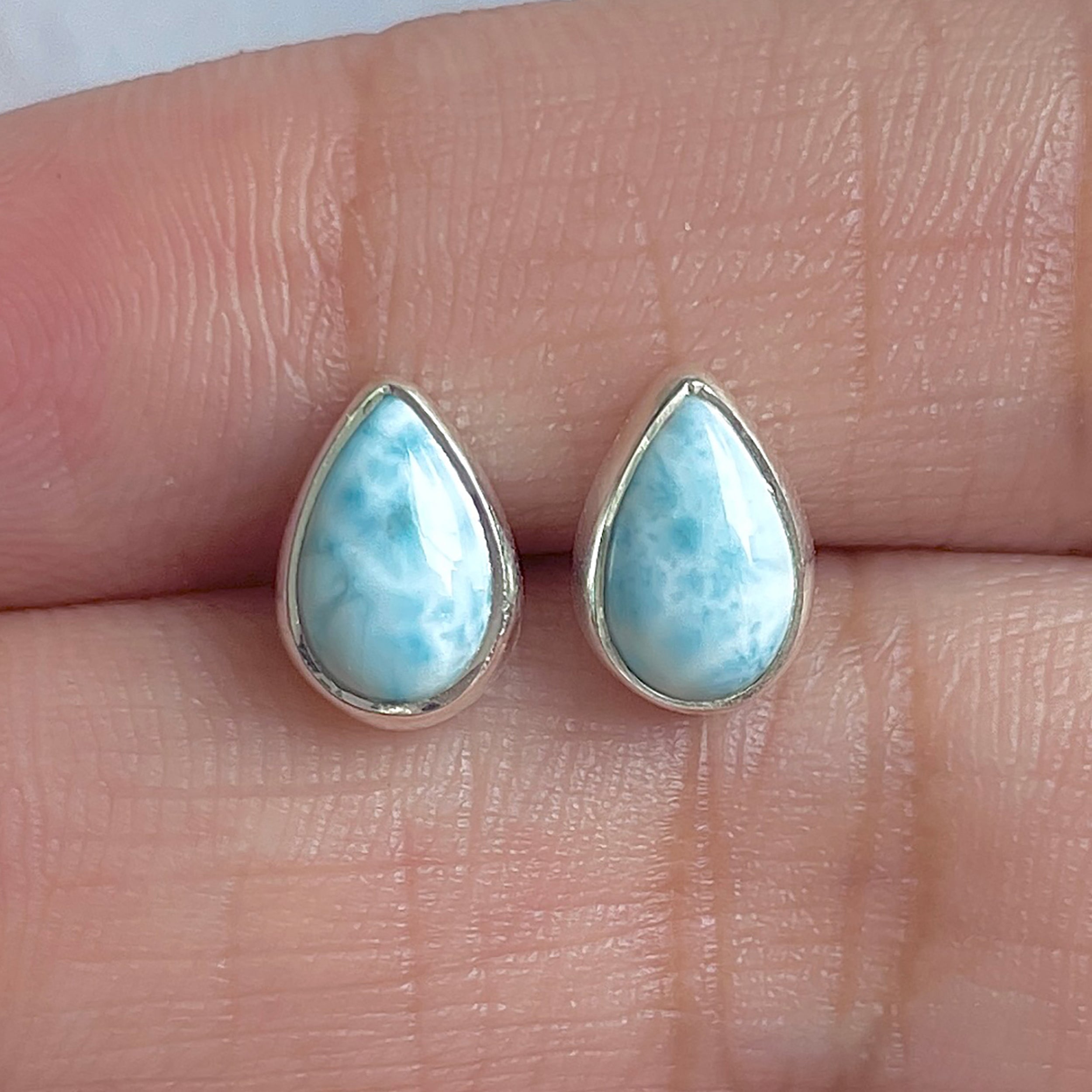 Larimar Stud Earring-(LAR-E-3027.)