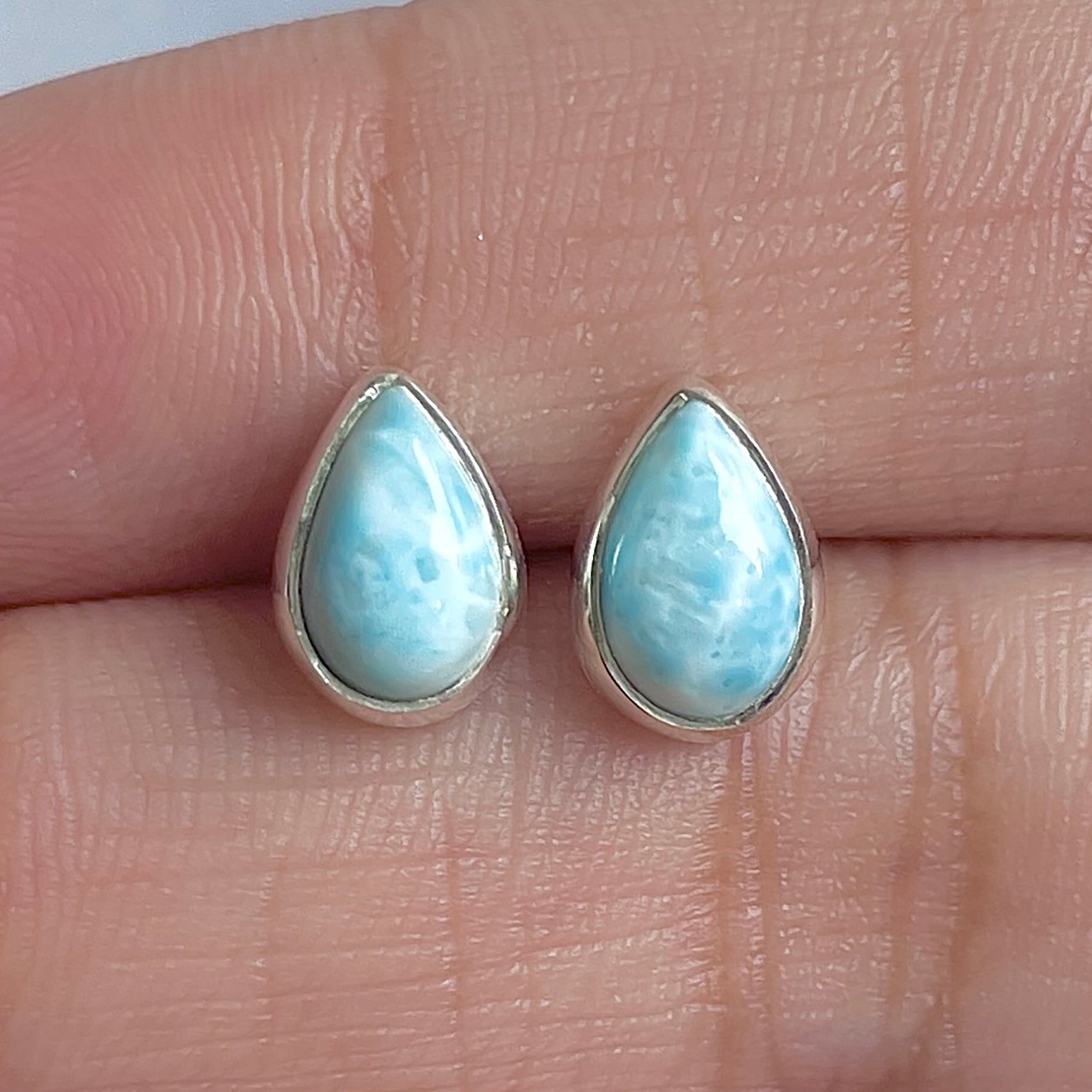 Larimar Stud Earring-(LAR-E-3028.)