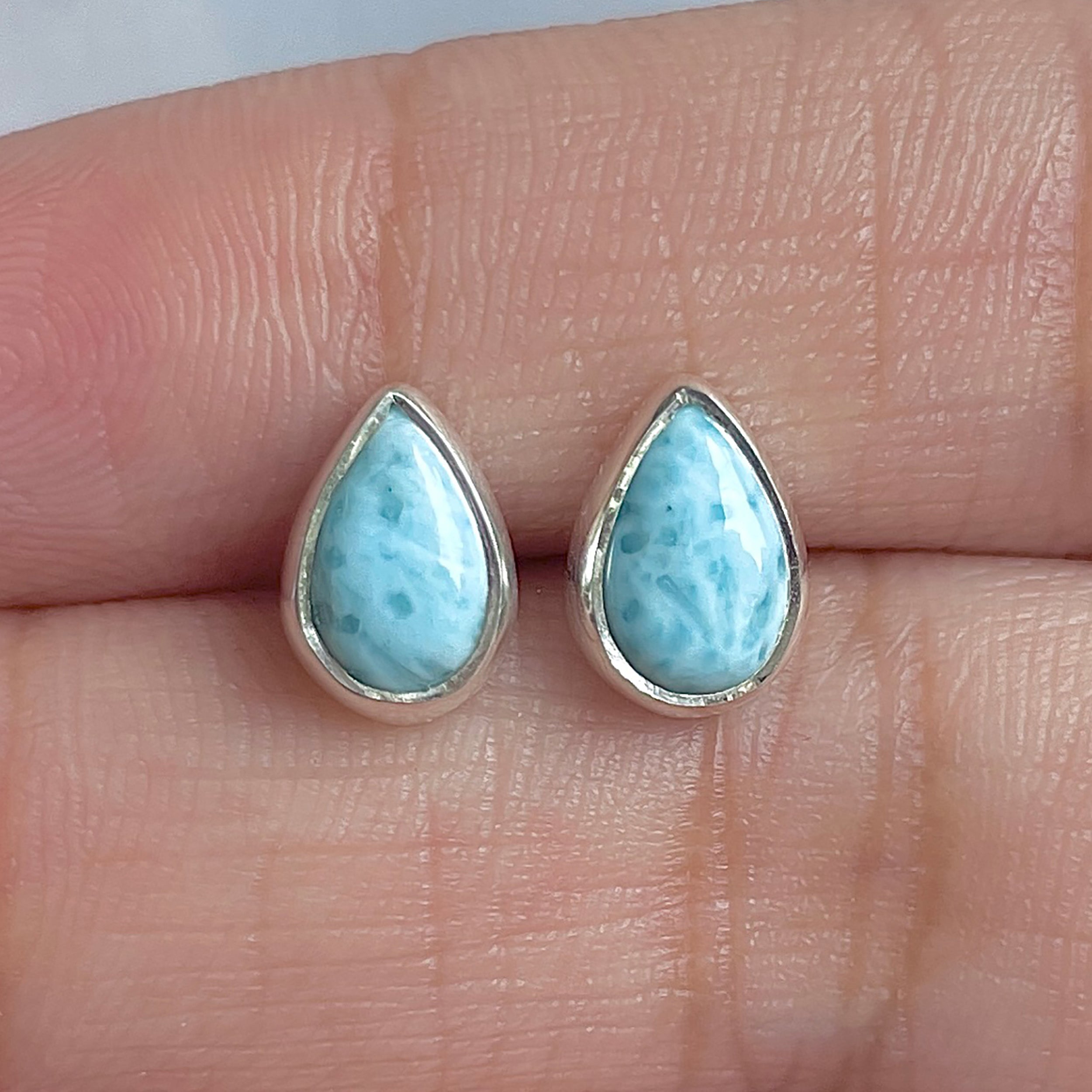 Larimar Stud Earring-(LAR-E-3029.)