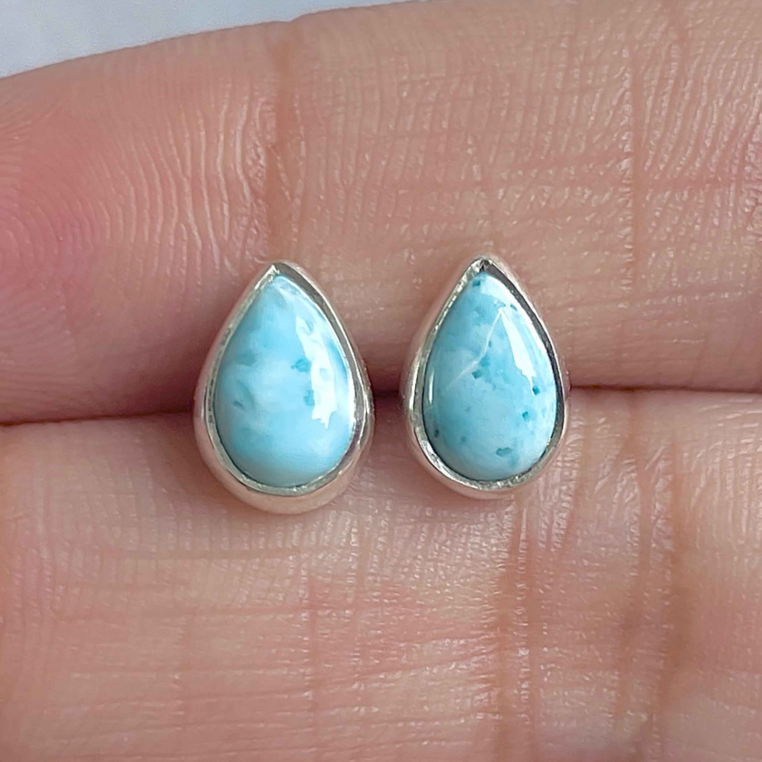 Larimar Stud Earring-(LAR-E-3030.)