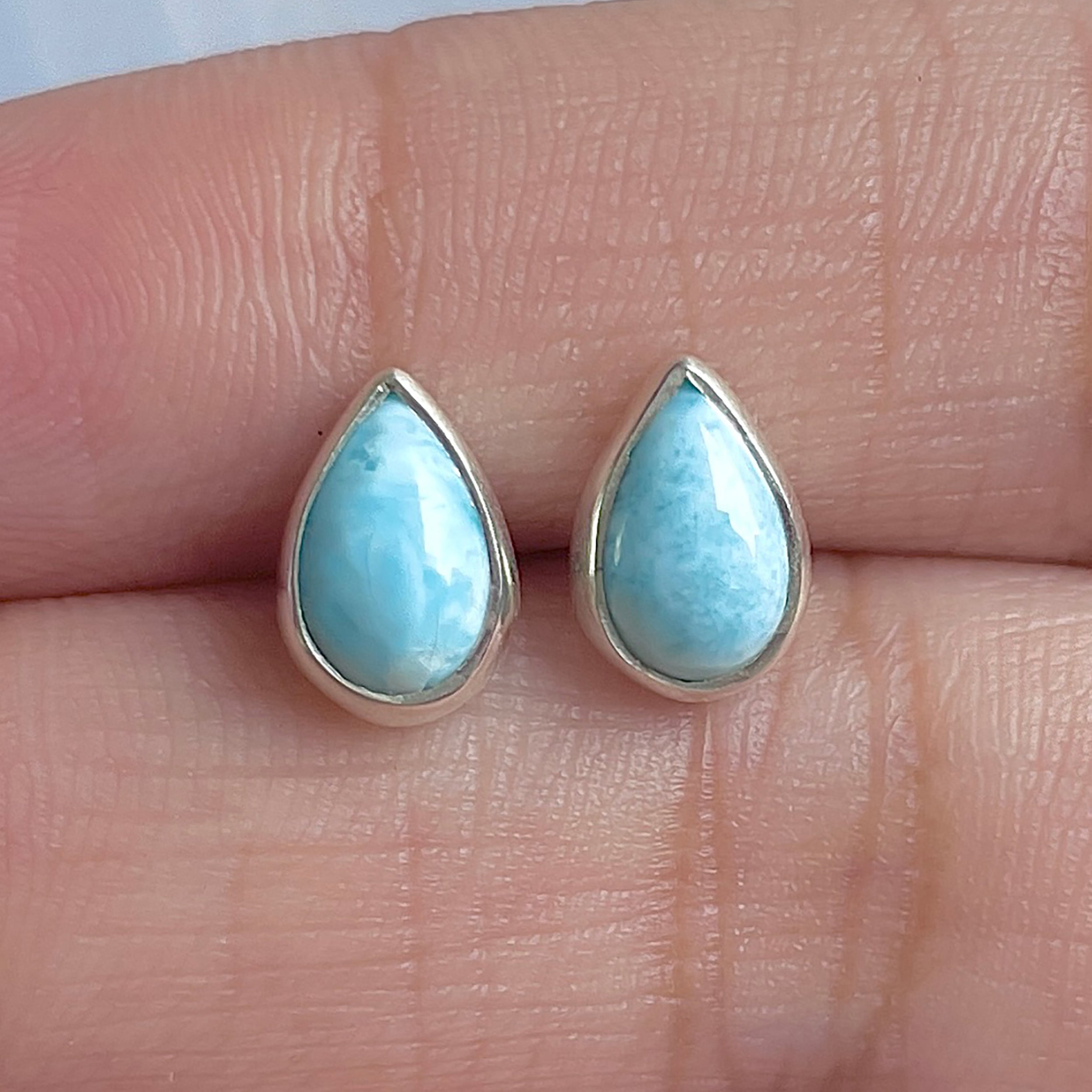 Larimar Stud Earring-(LAR-E-3032.)