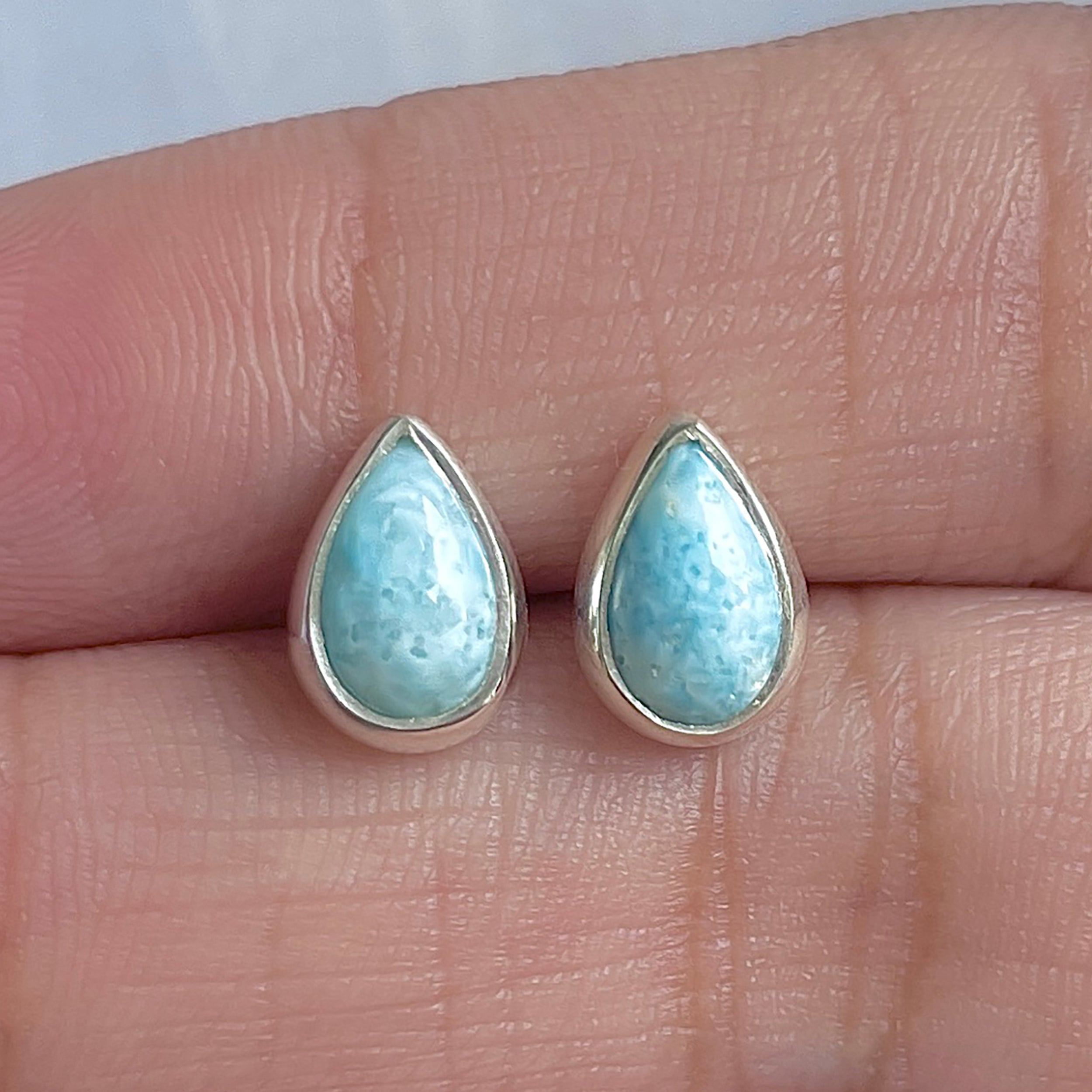 Larimar Stud Earring-(LAR-E-3033.)