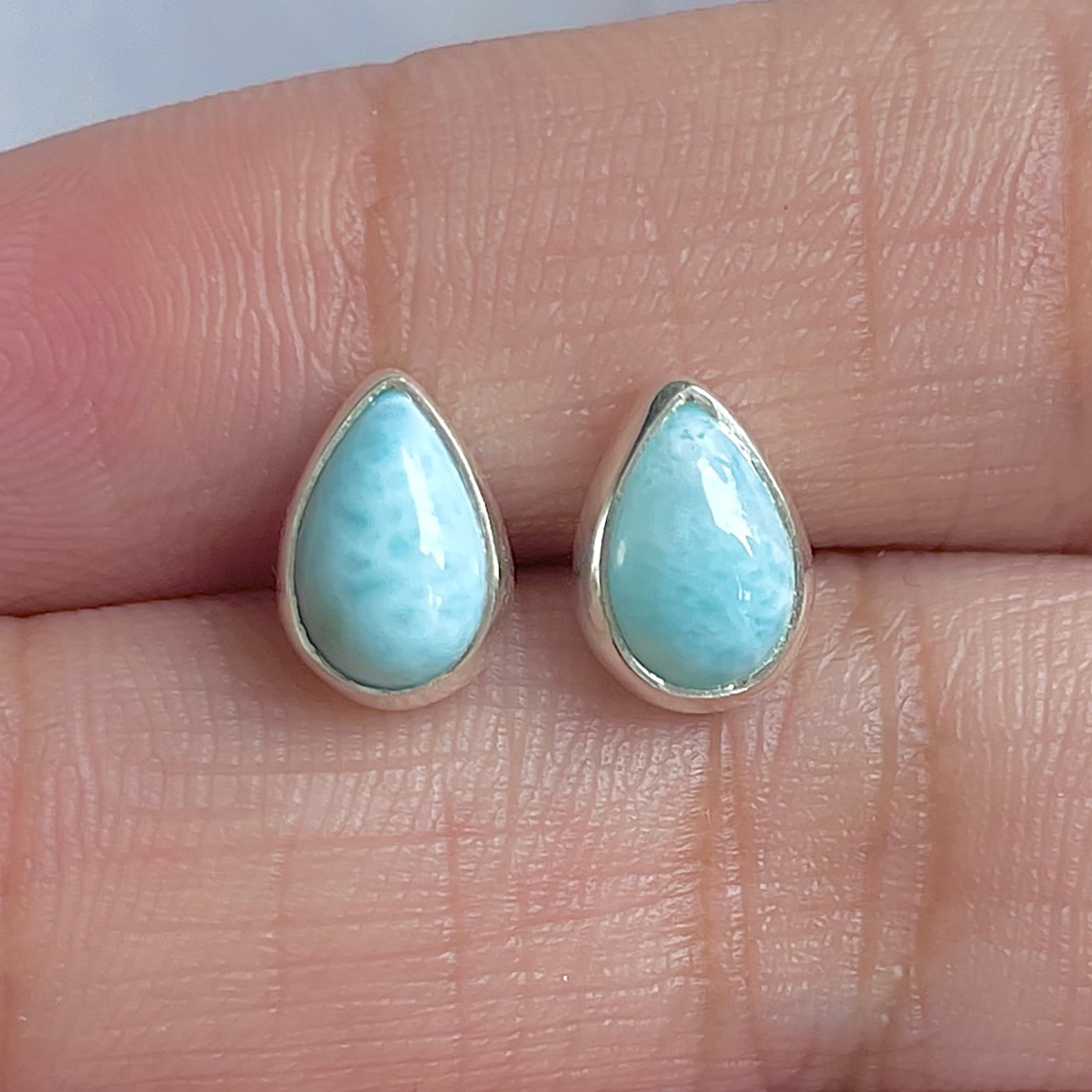 Larimar Stud Earring-(LAR-E-3034.)