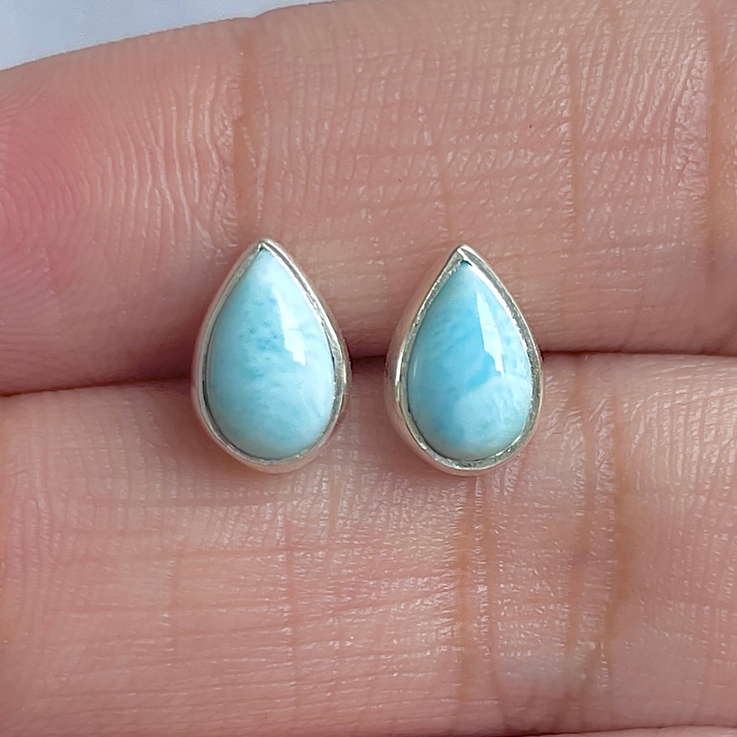 Larimar Stud Earring-(LAR-E-3035.)