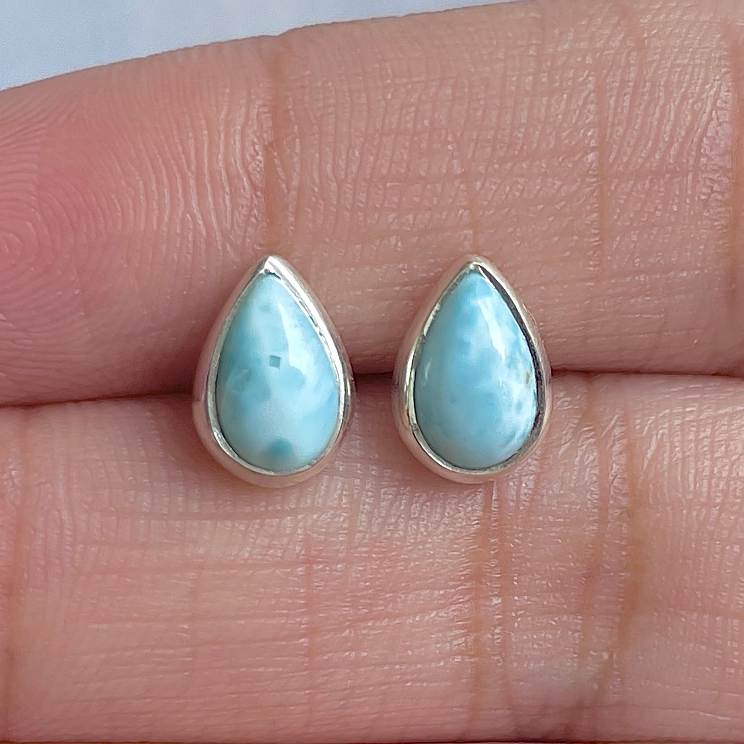 Larimar Stud Earring-(LAR-E-3036.)
