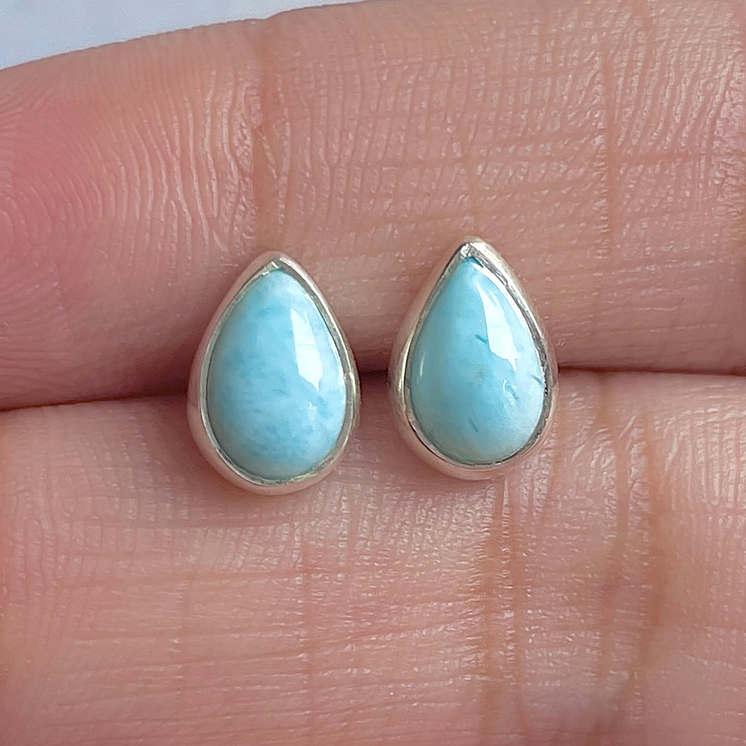 Larimar Stud Earring-(LAR-E-3037.)