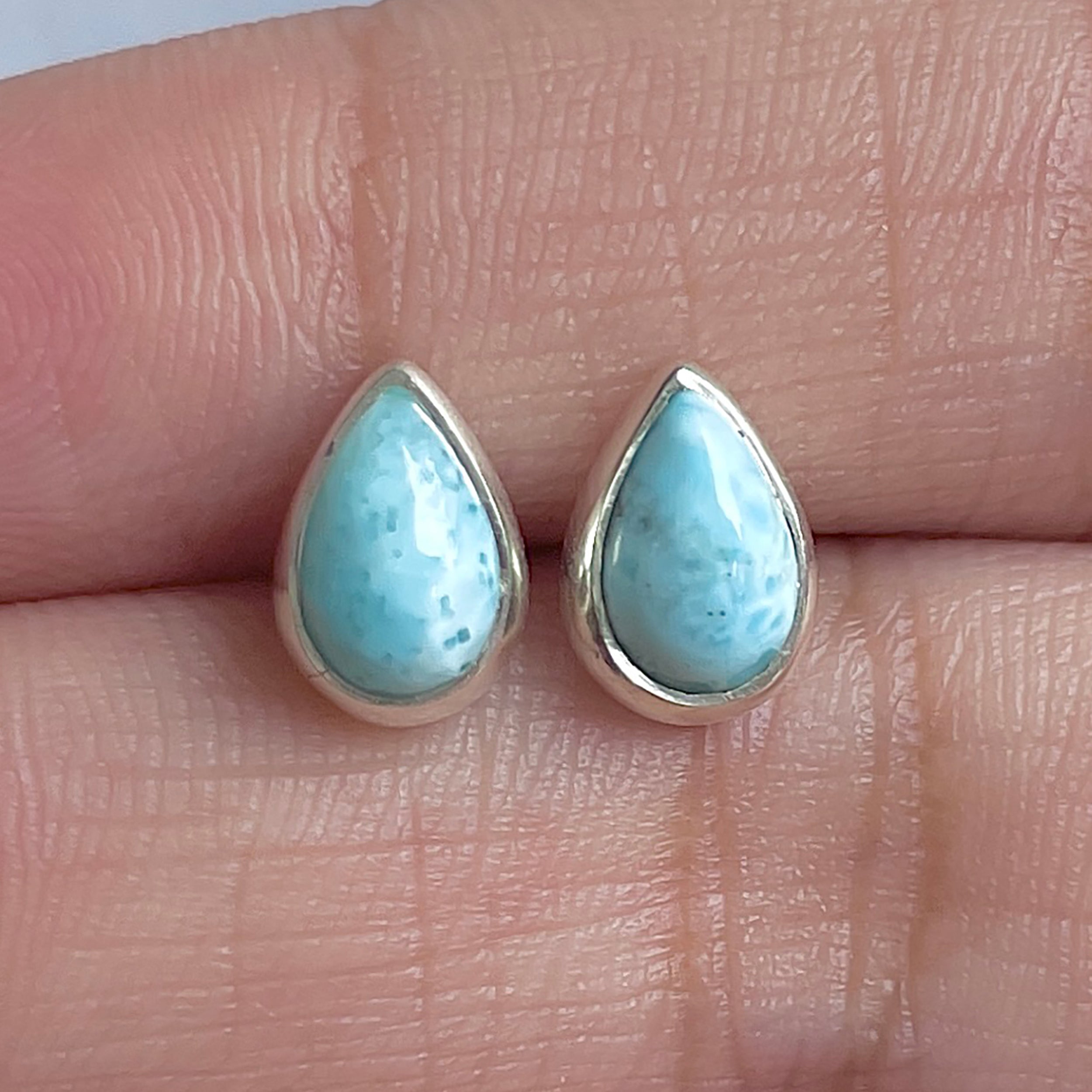 Larimar Stud Earring-(LAR-E-3038.)