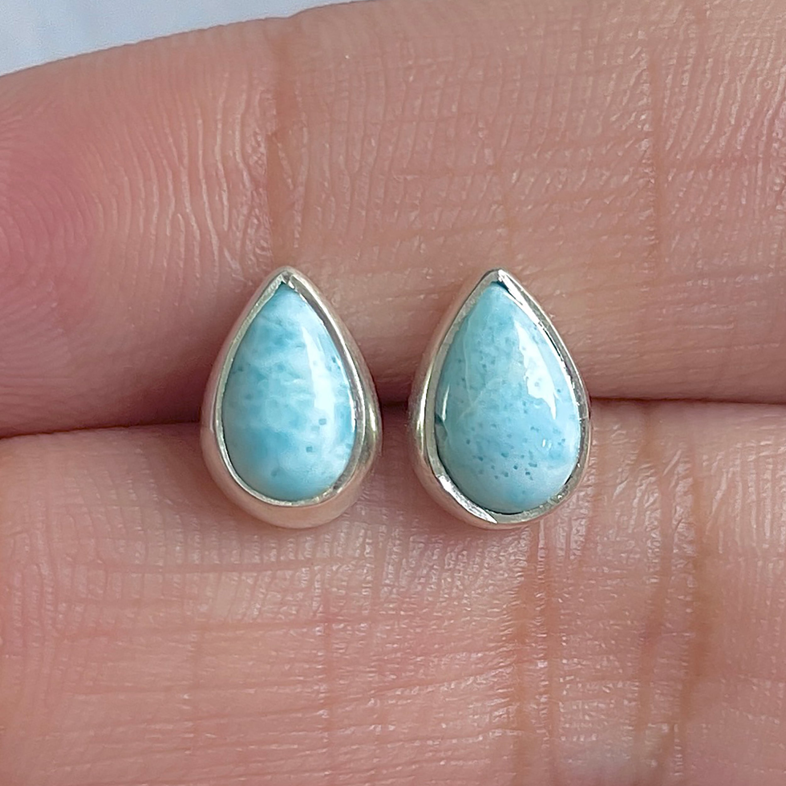 Larimar Stud Earring-(LAR-E-3039.)