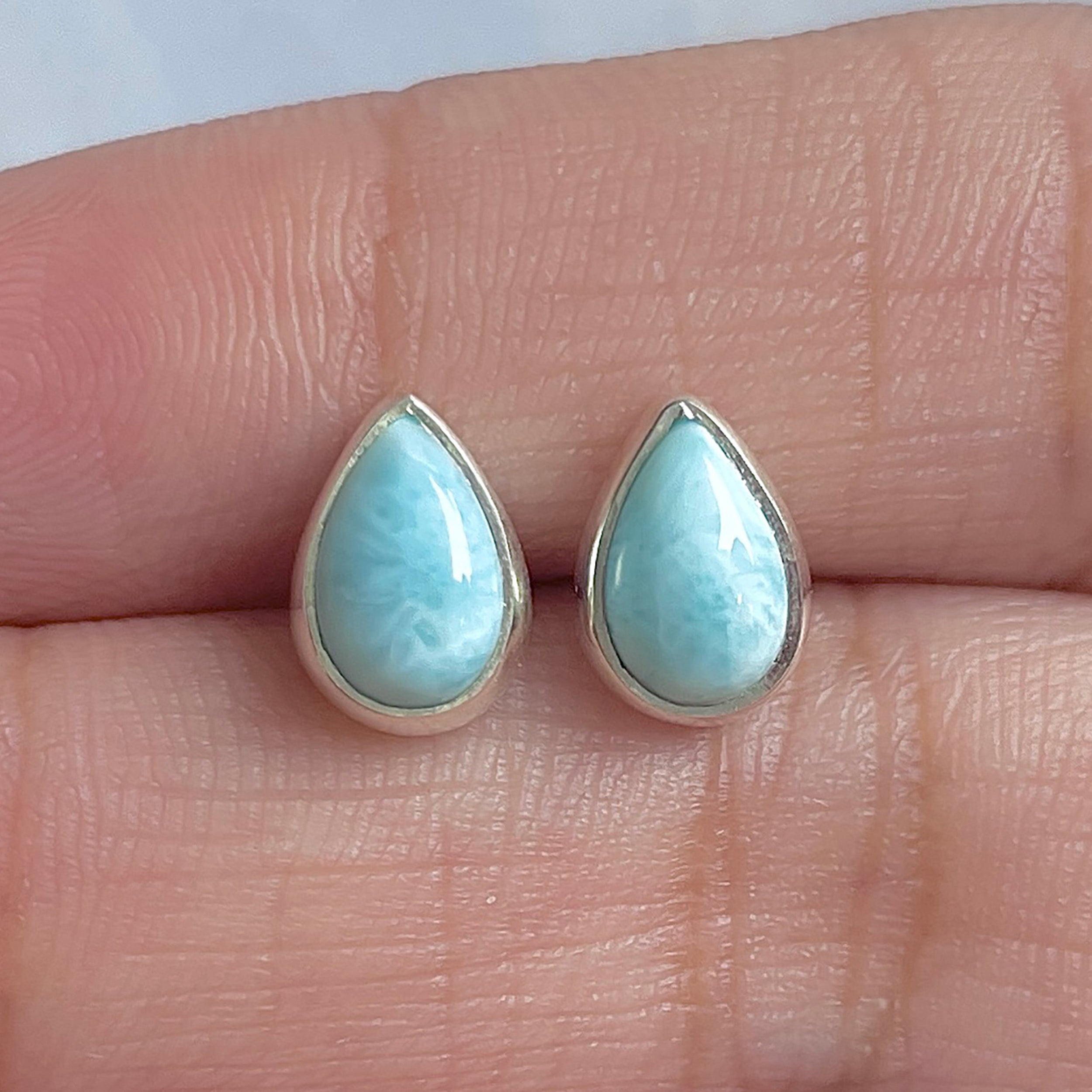 Larimar Stud Earring-(LAR-E-3040.)